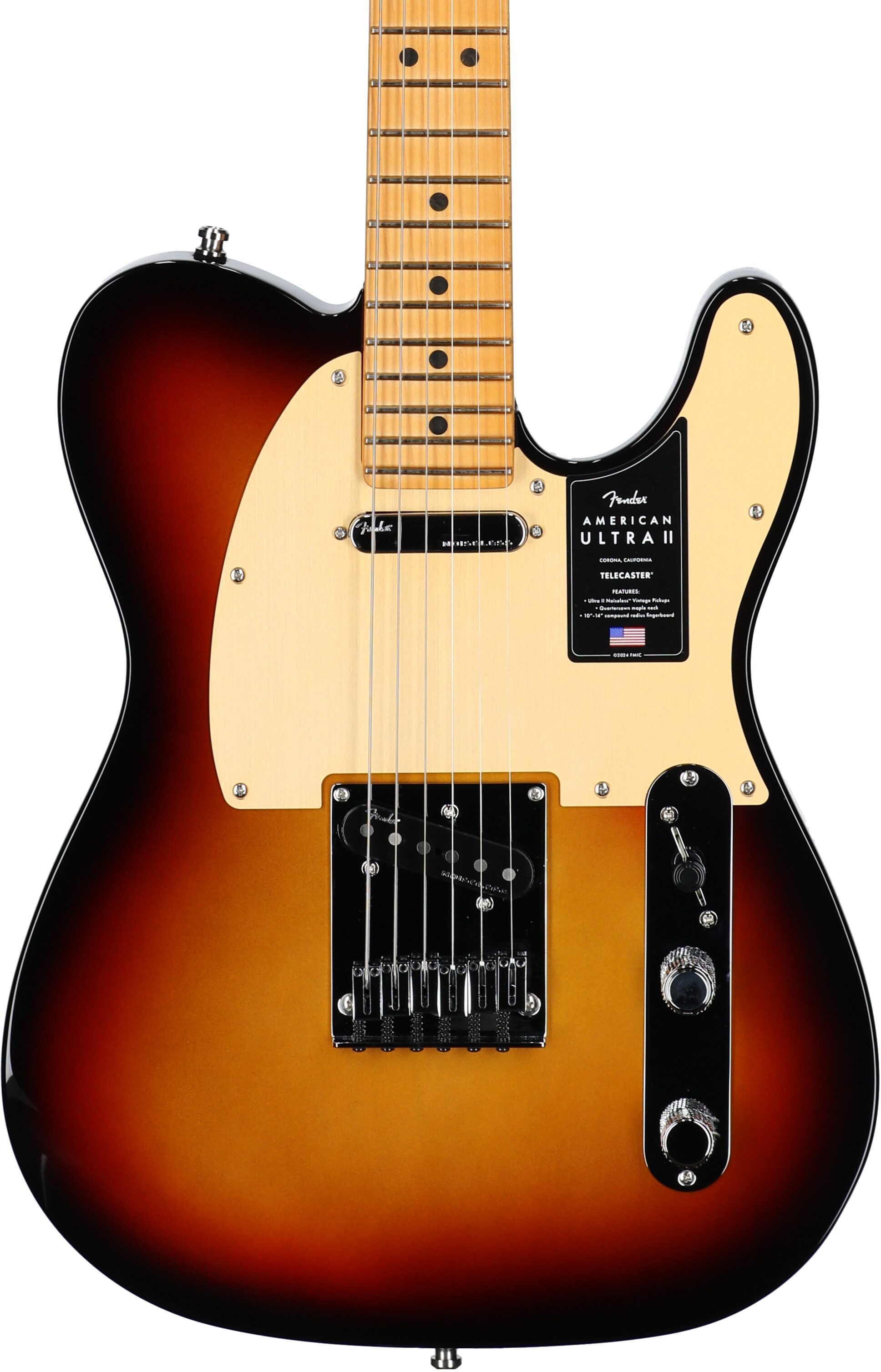 Fender American Ultra II Telecaster Electric Guitar, Maple Fingerboard (with Case), Ultraburst, Body Straight Front