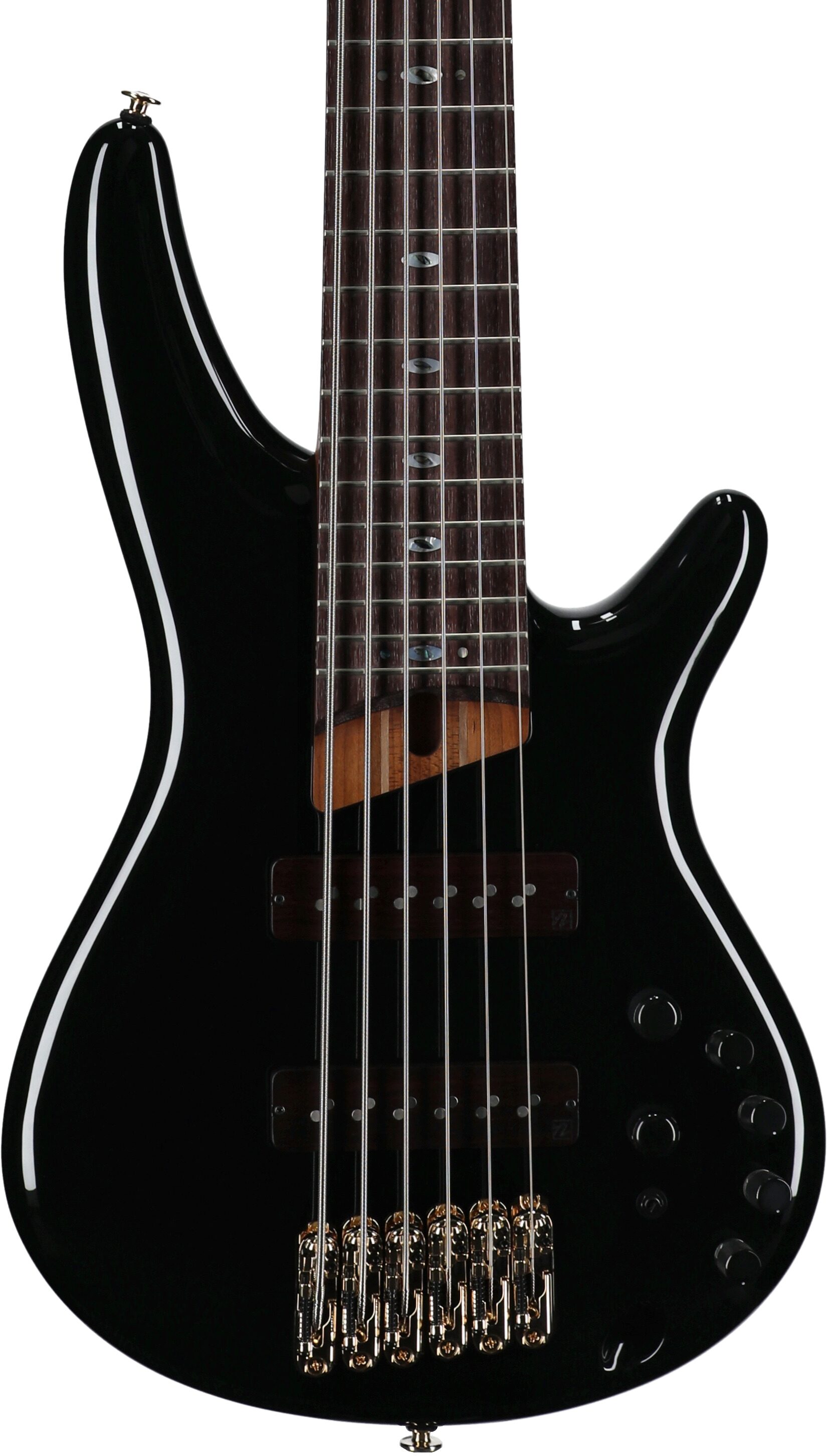 Ibanez SR3506 Prestige Electric Bass, 6-String (with Case), Black, Body Straight Front