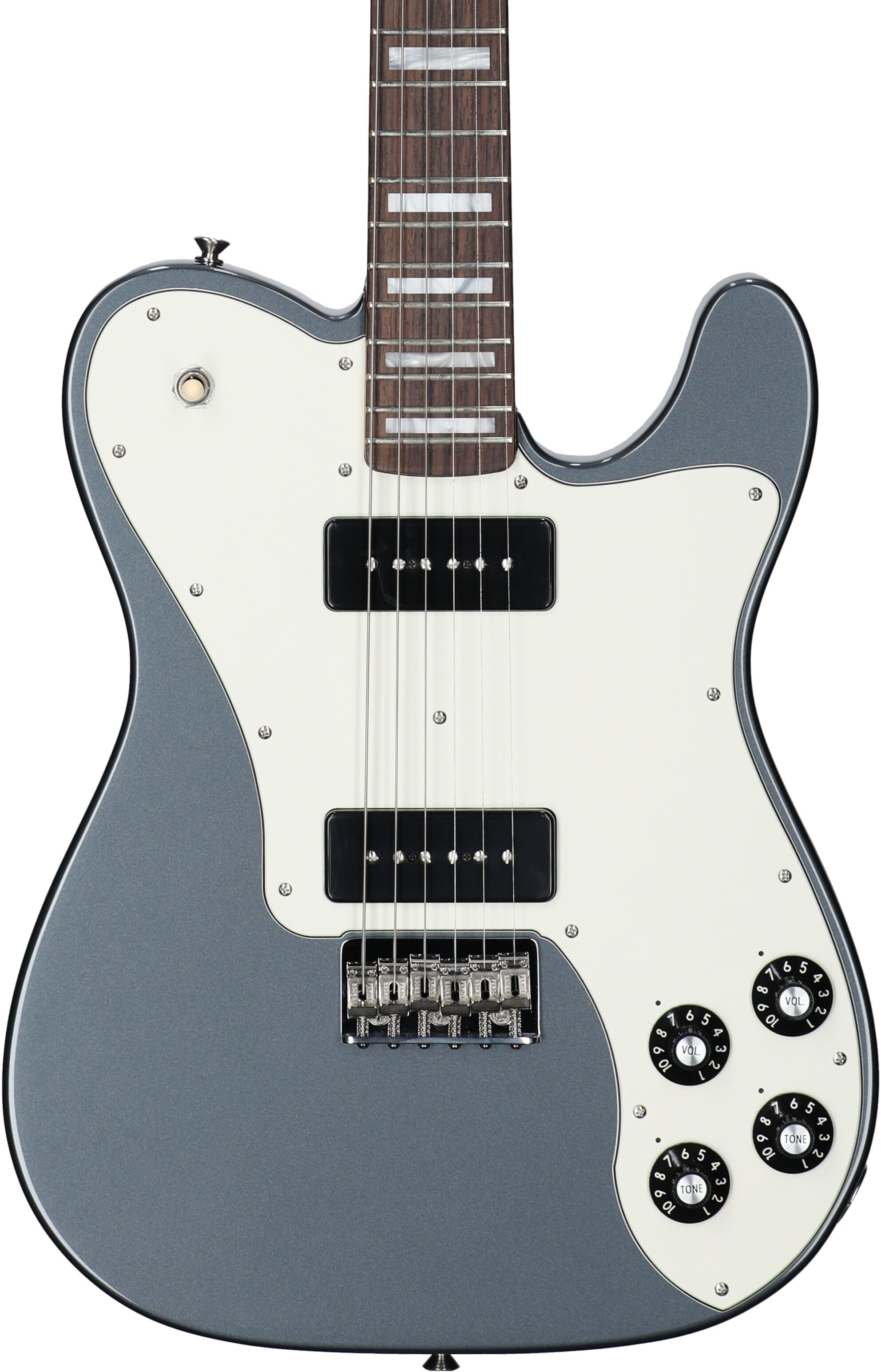 Fender Chris Shiflett Cleaver Telecaster Deluxe Electric Guitar (with Case), Charcoal, Body Straight Front