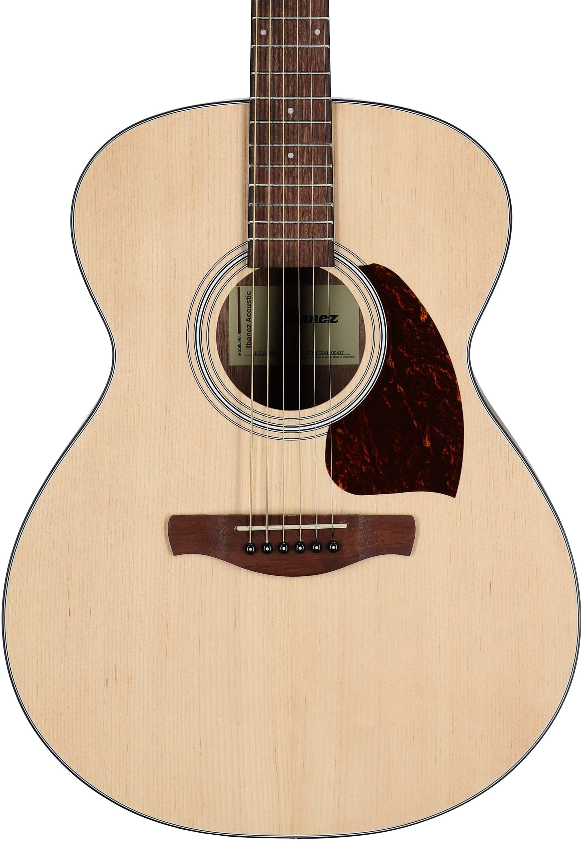 Ibanez PC50 Acoustic Guitar, Open Pore Natural, Body Straight Front