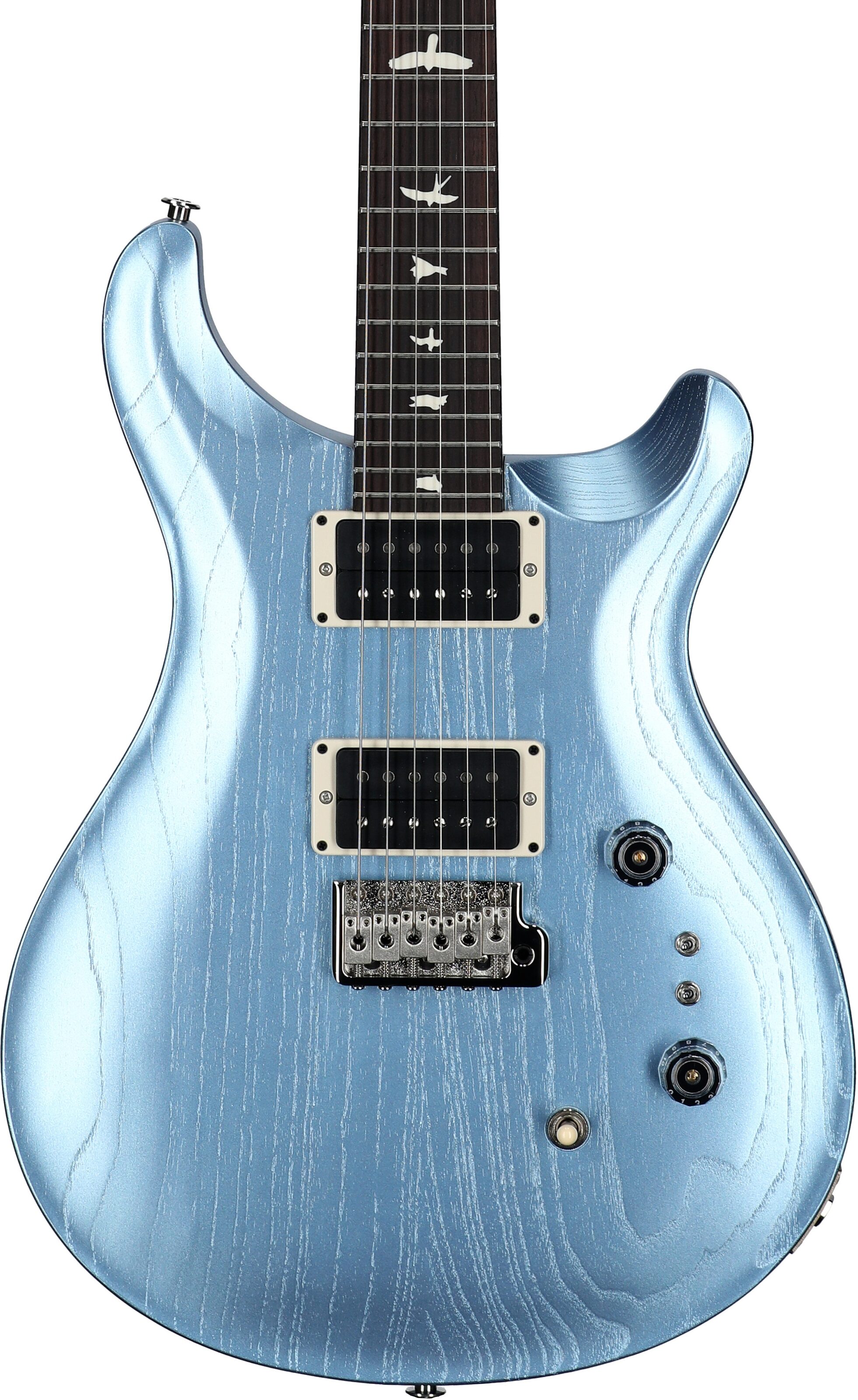 PRS Paul Reed Smith CE 24-08 Swamp Ash Electric Guitar (with Gig Bag), Swamp Ash Satin Frost Blue Metallic, Body Straight Front
