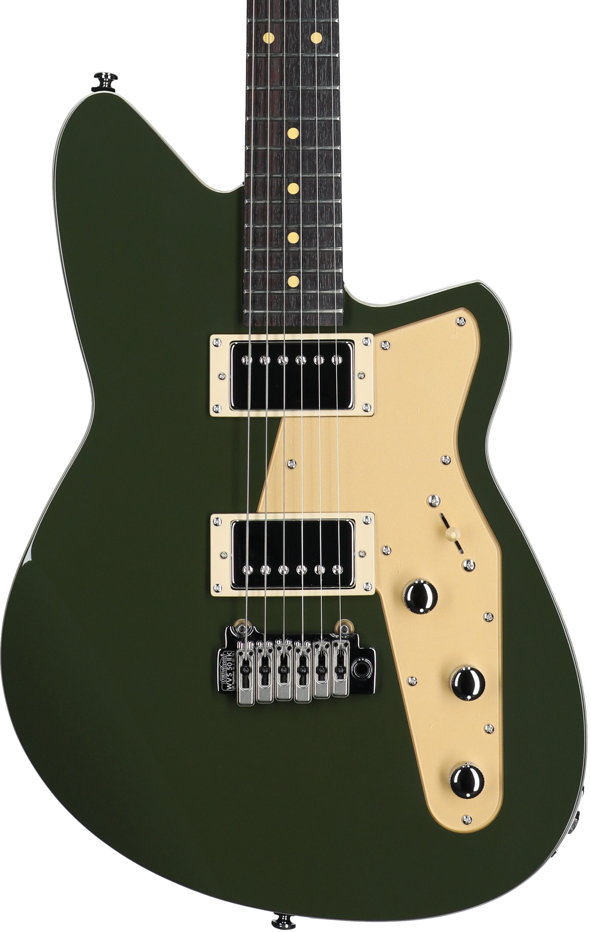 Reverend Jetstream HB Electric Guitar, Army Green, Rosewood Fretboard, Body Straight Front