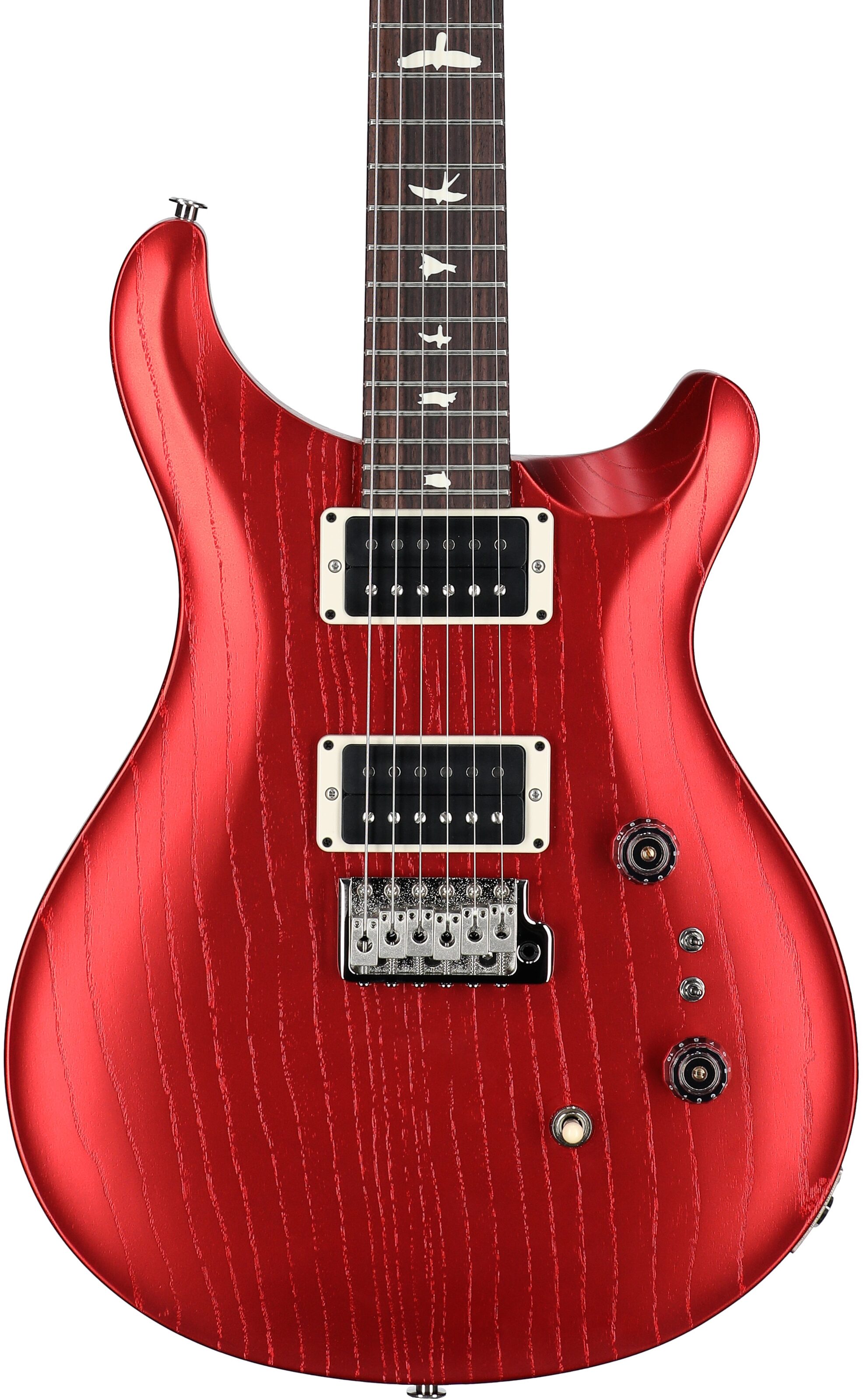 PRS Paul Reed Smith CE 24-08 Swamp Ash Electric Guitar (with Gig Bag), Satin Red Apple Metallic, Body Straight Front