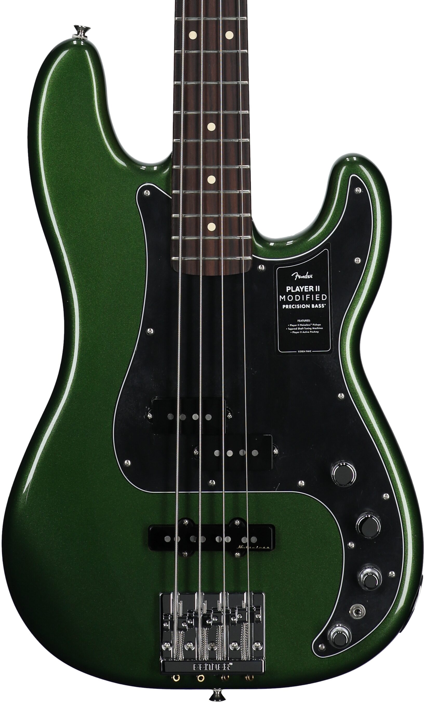 Fender Player II Modified Active Precision Bass, Rosewood Fingerboard (with Gig Bag), Harvest Green, Body Straight Front