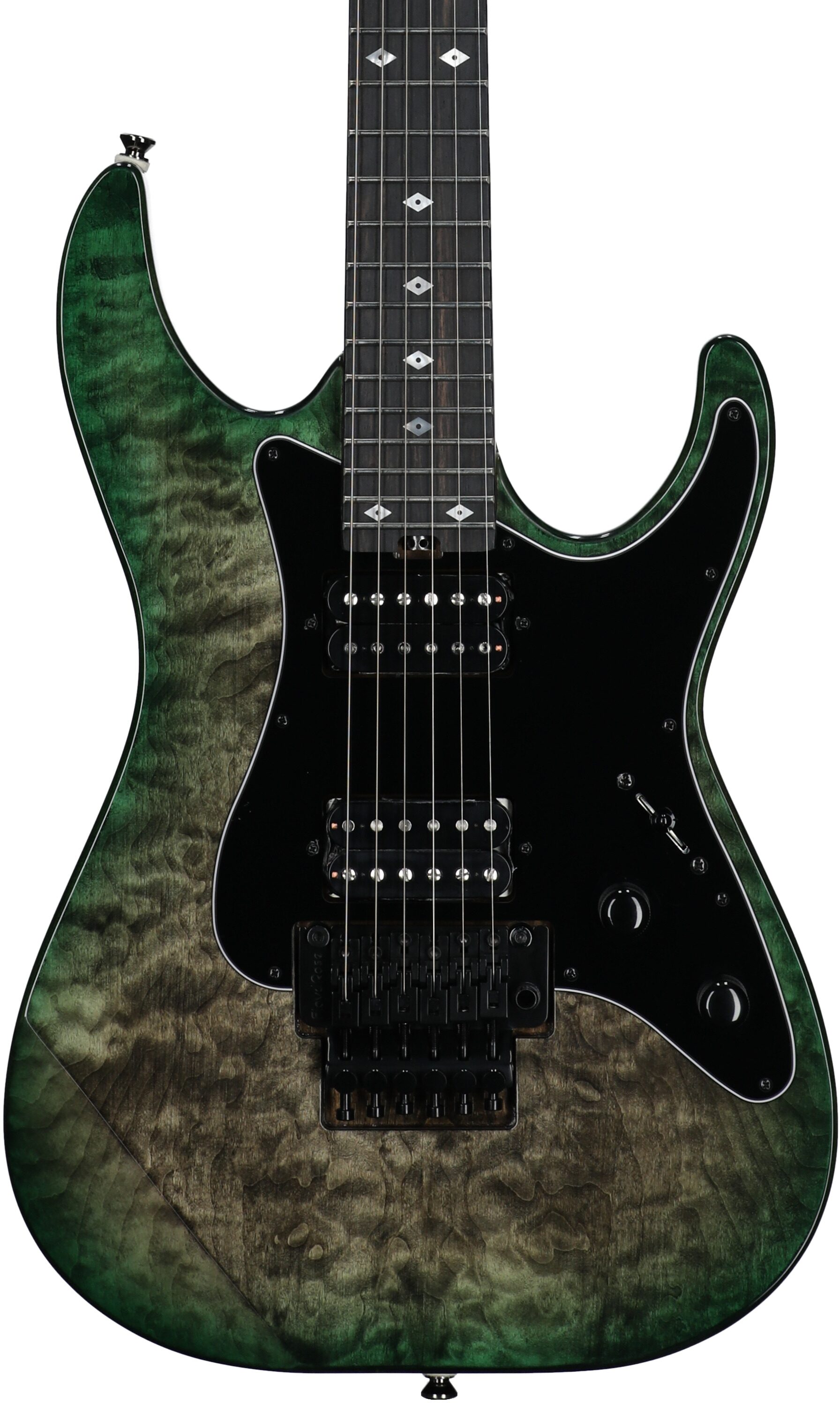 Kramer Volante Quilt HHFR Electric Guitar (with Gig Bag), Ultramarine Burst, Body Straight Front