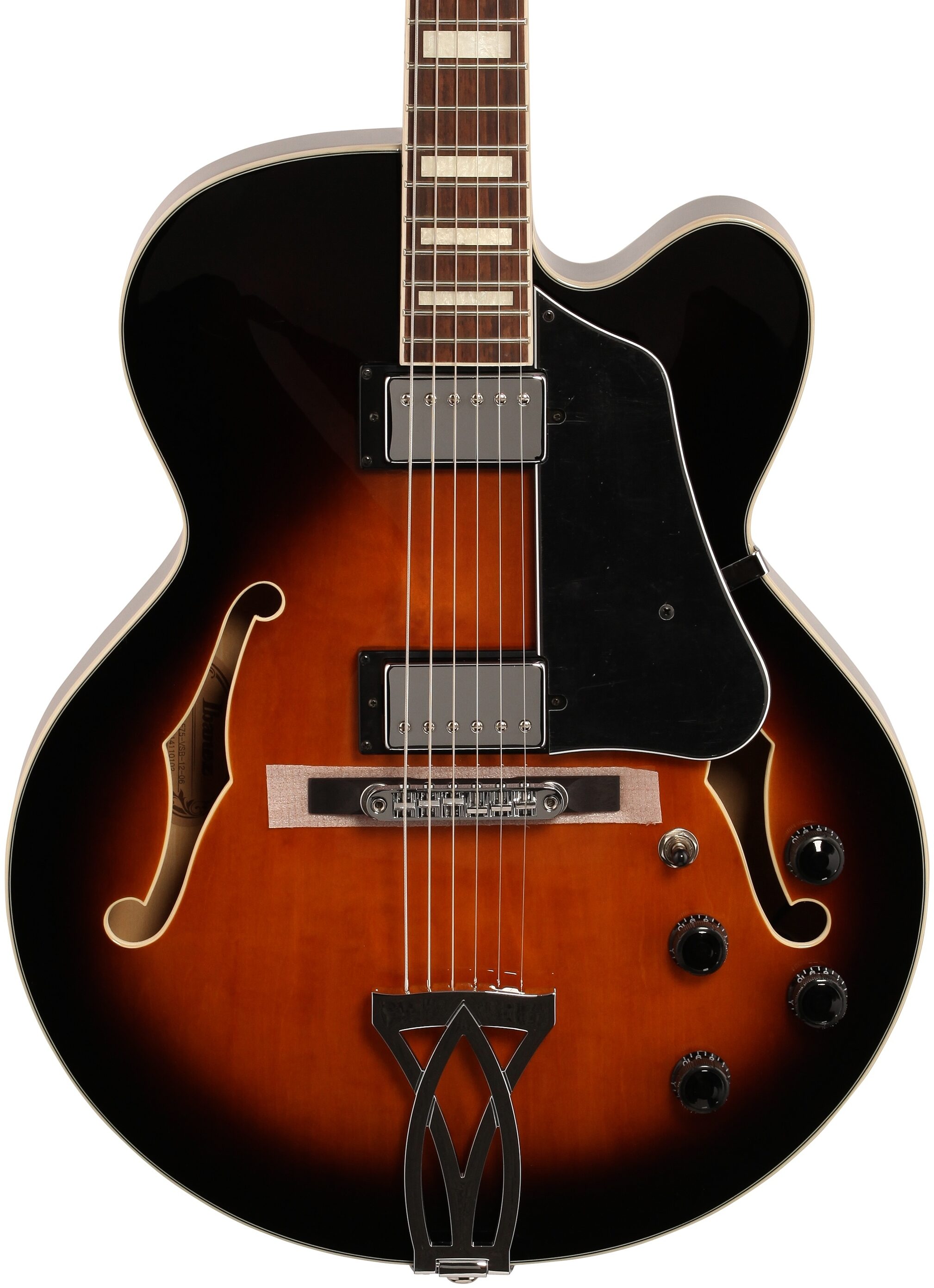 Ibanez AF75 Artcore Hollowbody Electric Guitar, Vintage Sunburst, Body Straight Front