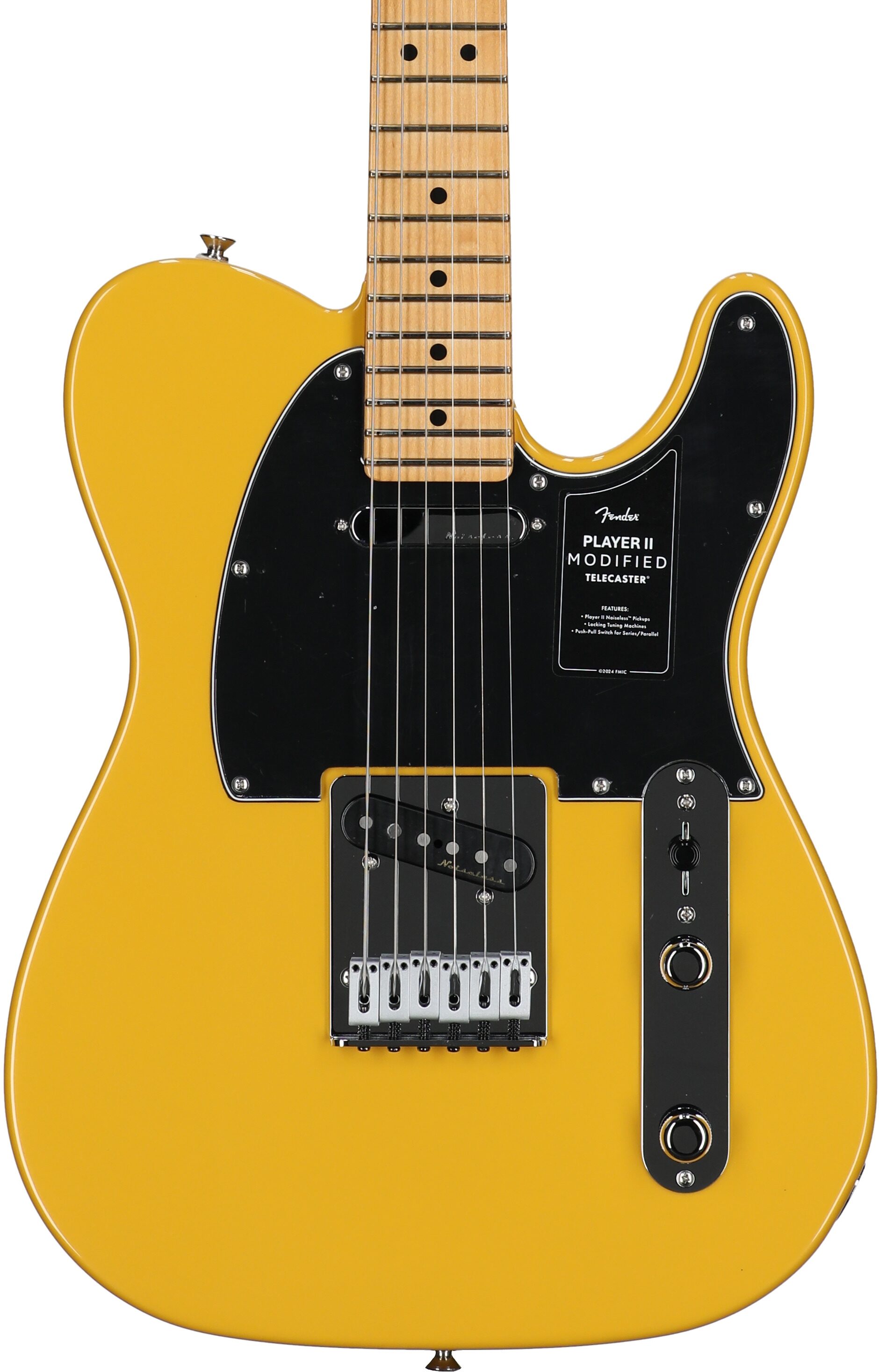 Fender Player II Modified Telecaster Electric Guitar, Maple Fingerboard, Sunshine Yellow, Body Straight Front