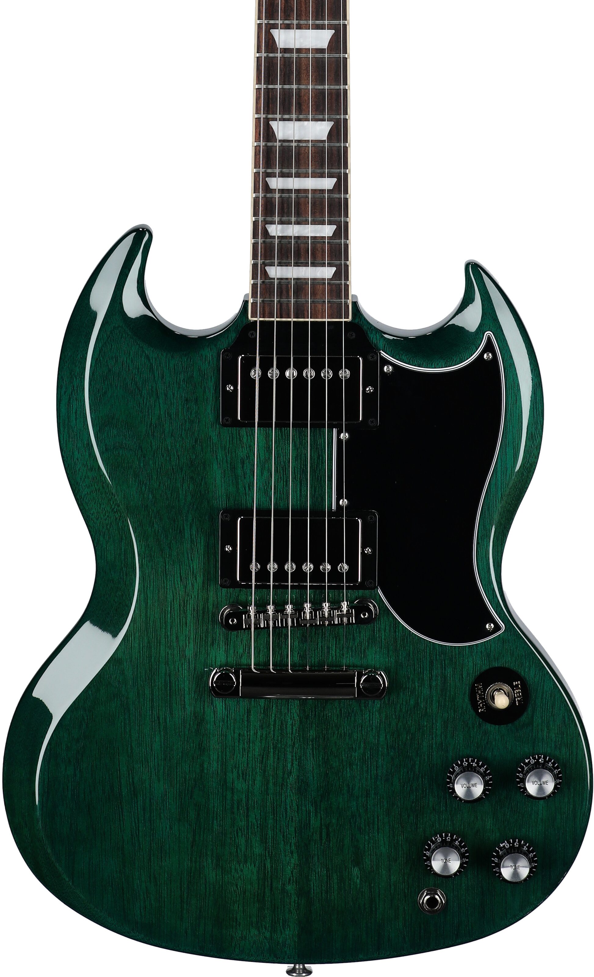 Gibson SG Standard '61 Custom Color Electric Guitar (with Case), Translucent Teal, Body Straight Front