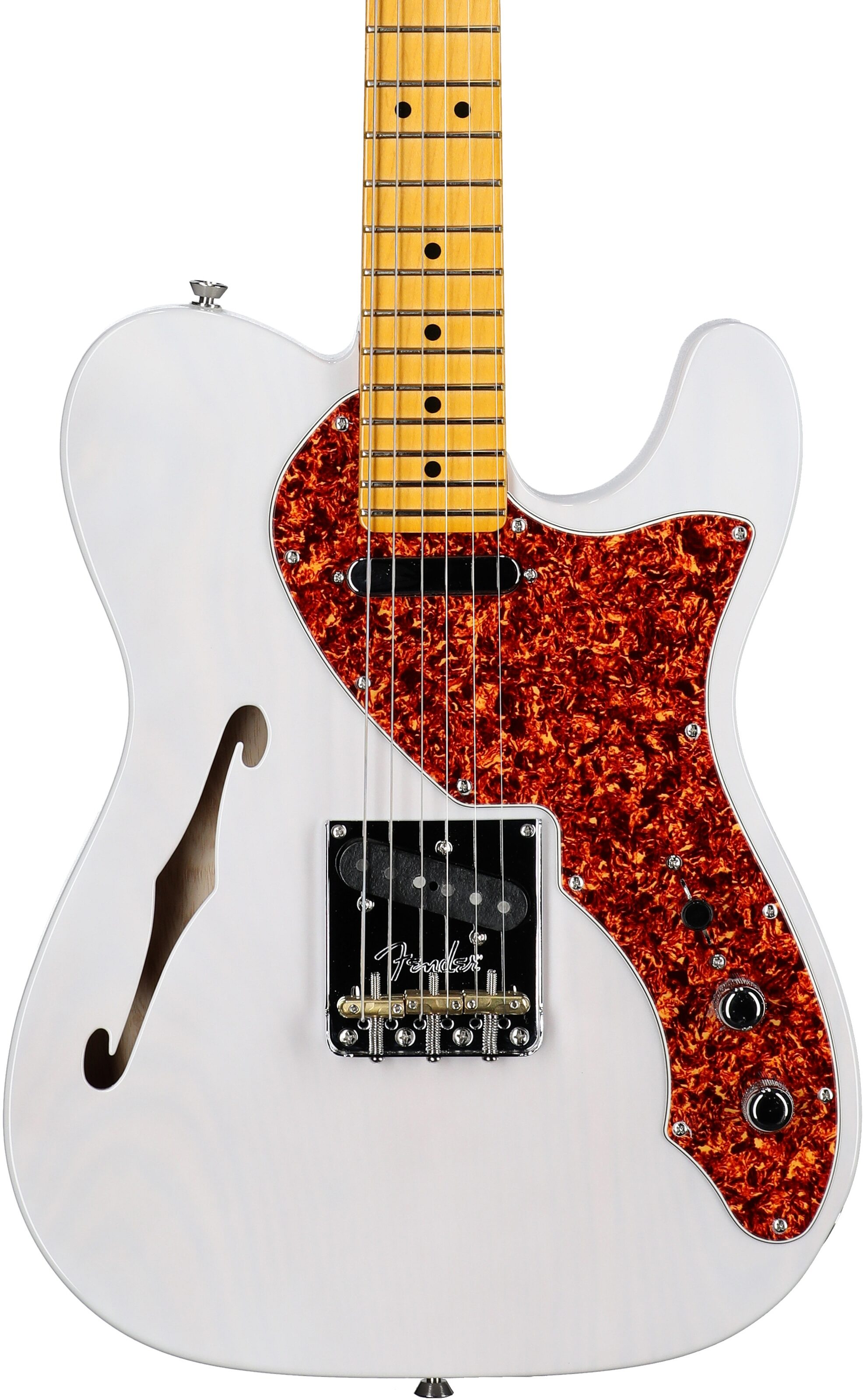 Fender Limited Edition American Pro II Telecaster Thinline Electric Guitar (with Case), White Blonde, Body Straight Front