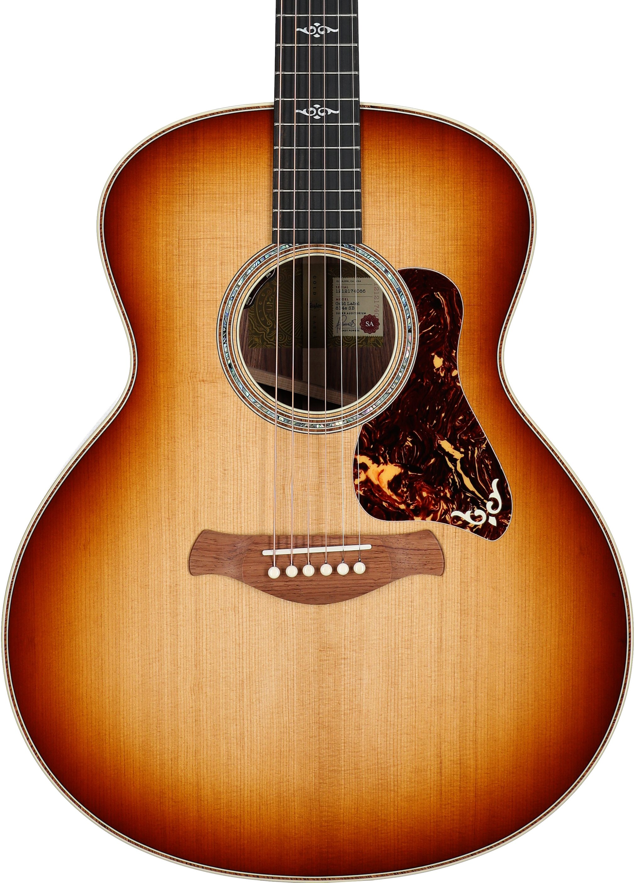 Taylor Gold Label 814e Super Auditorium Acoustic-Electric Guitar, Golden Brown Sunburst, Body Straight Front