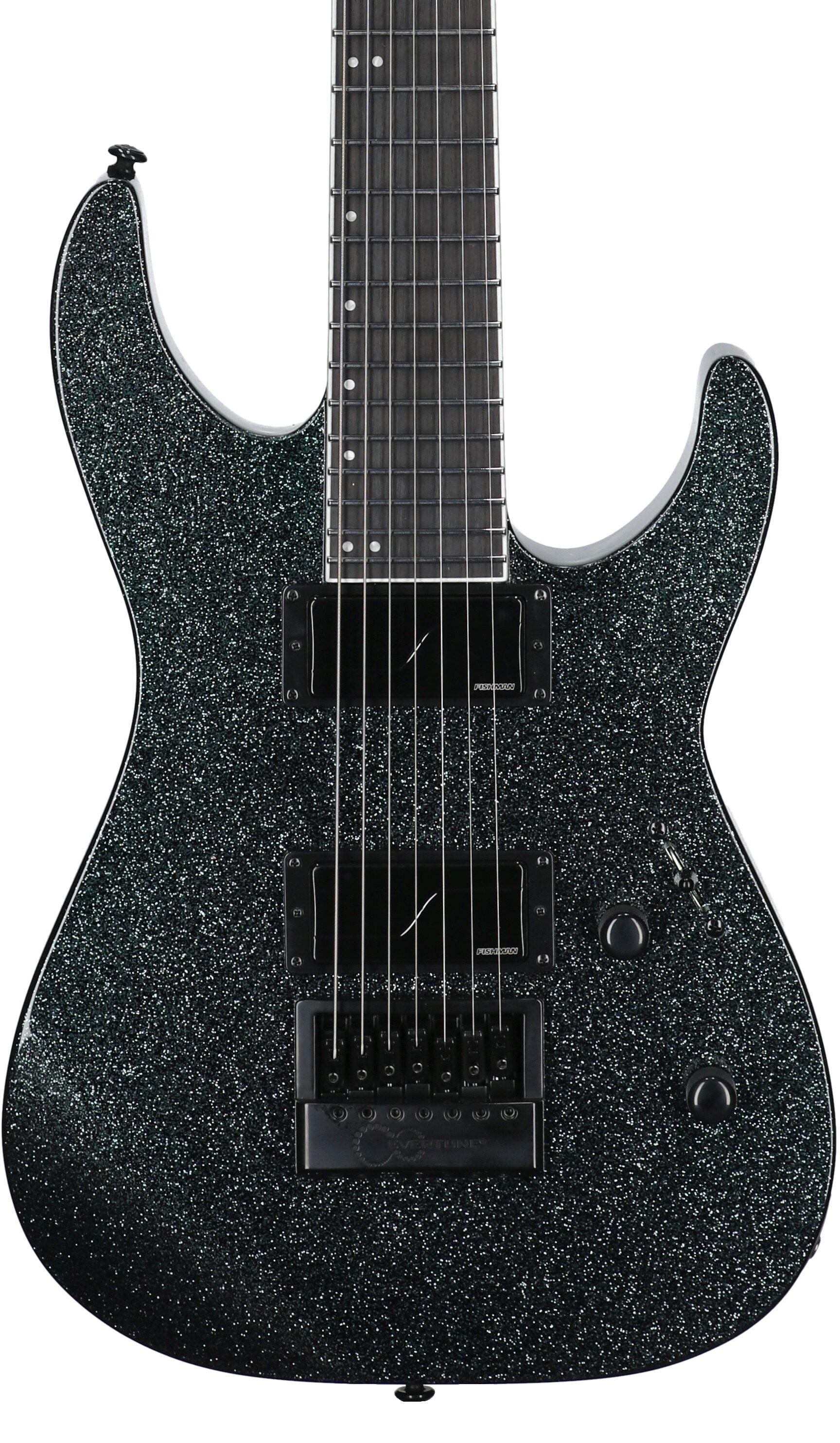 ESP LTD Deluxe M-1007 Baritone EverTune Electric Guitar, 7-String, Granite Sparkle, Body Straight Front