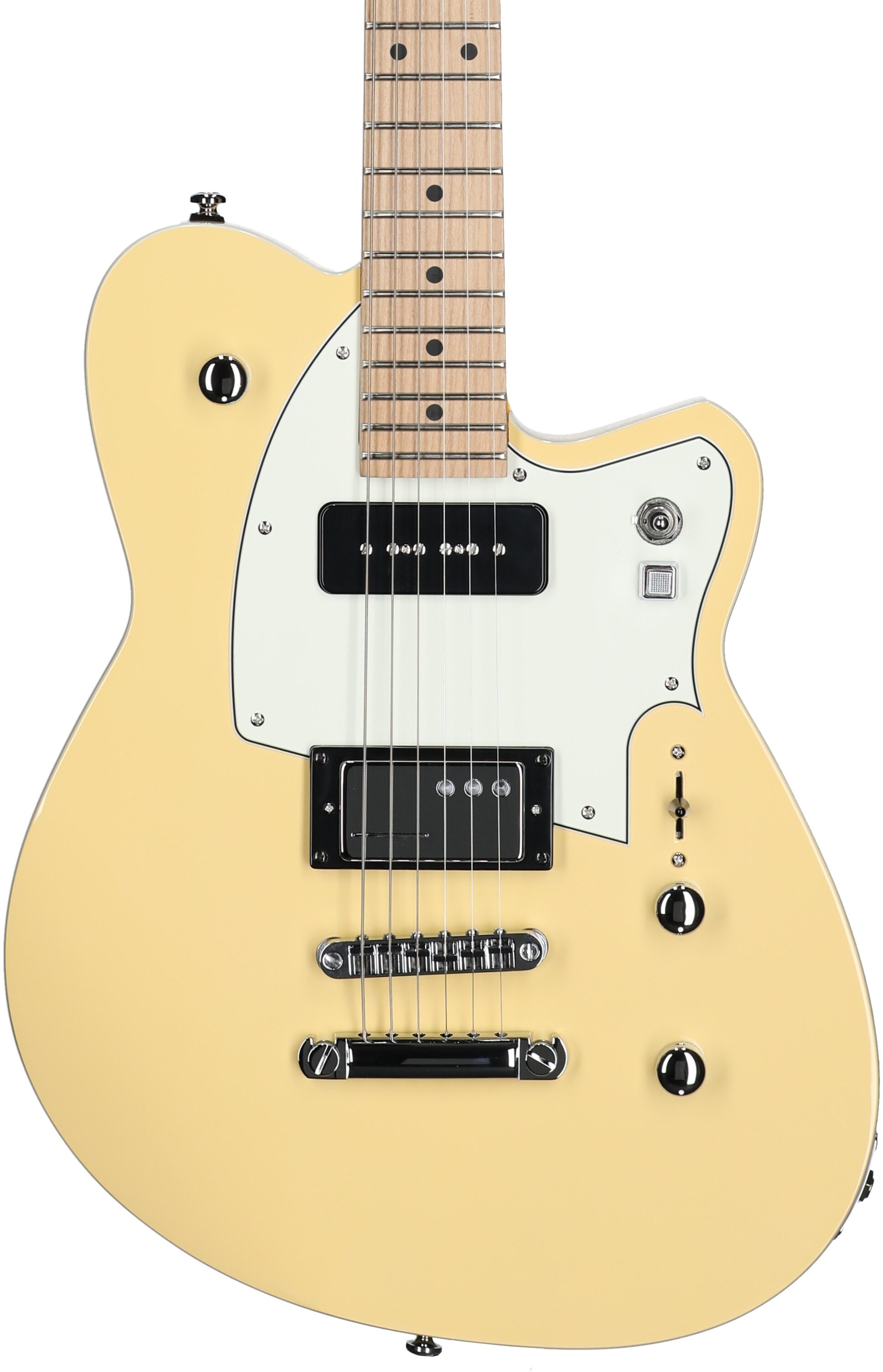 Reverend Chris Freeman Signature Electric Guitar, Powder Yellow, Body Straight Front