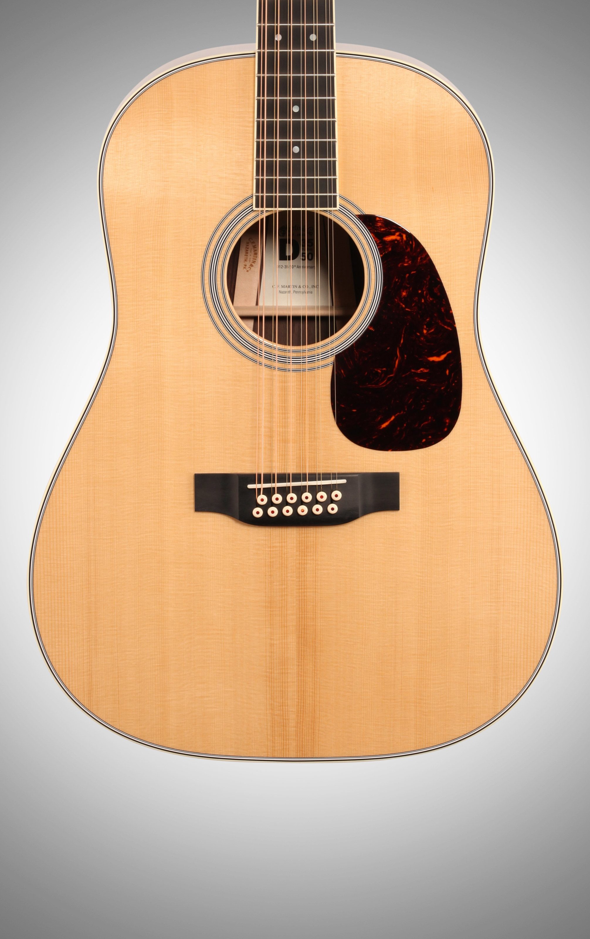 Martin D12-35 50th Anniversary Dreadnought Acoustic Guitar (12-String, with Case), Body Straight Front