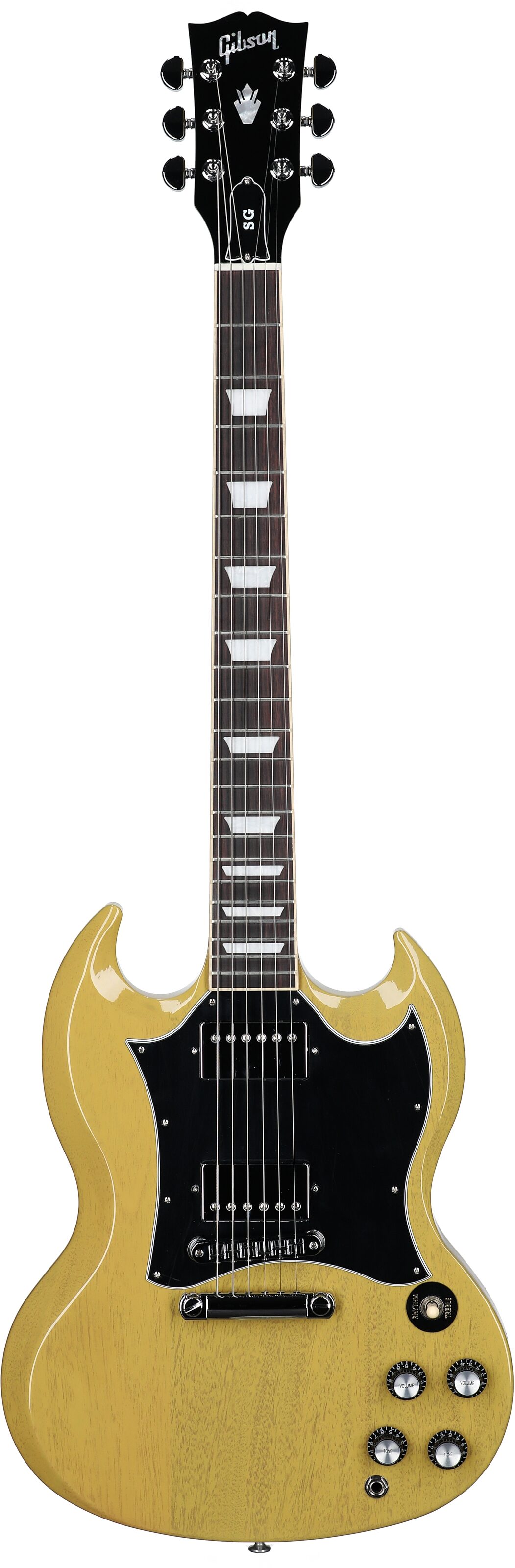 Gibson SG Standard Custom Color Electric Guitar (with Soft Case), TV Yellow, Body Straight Front
