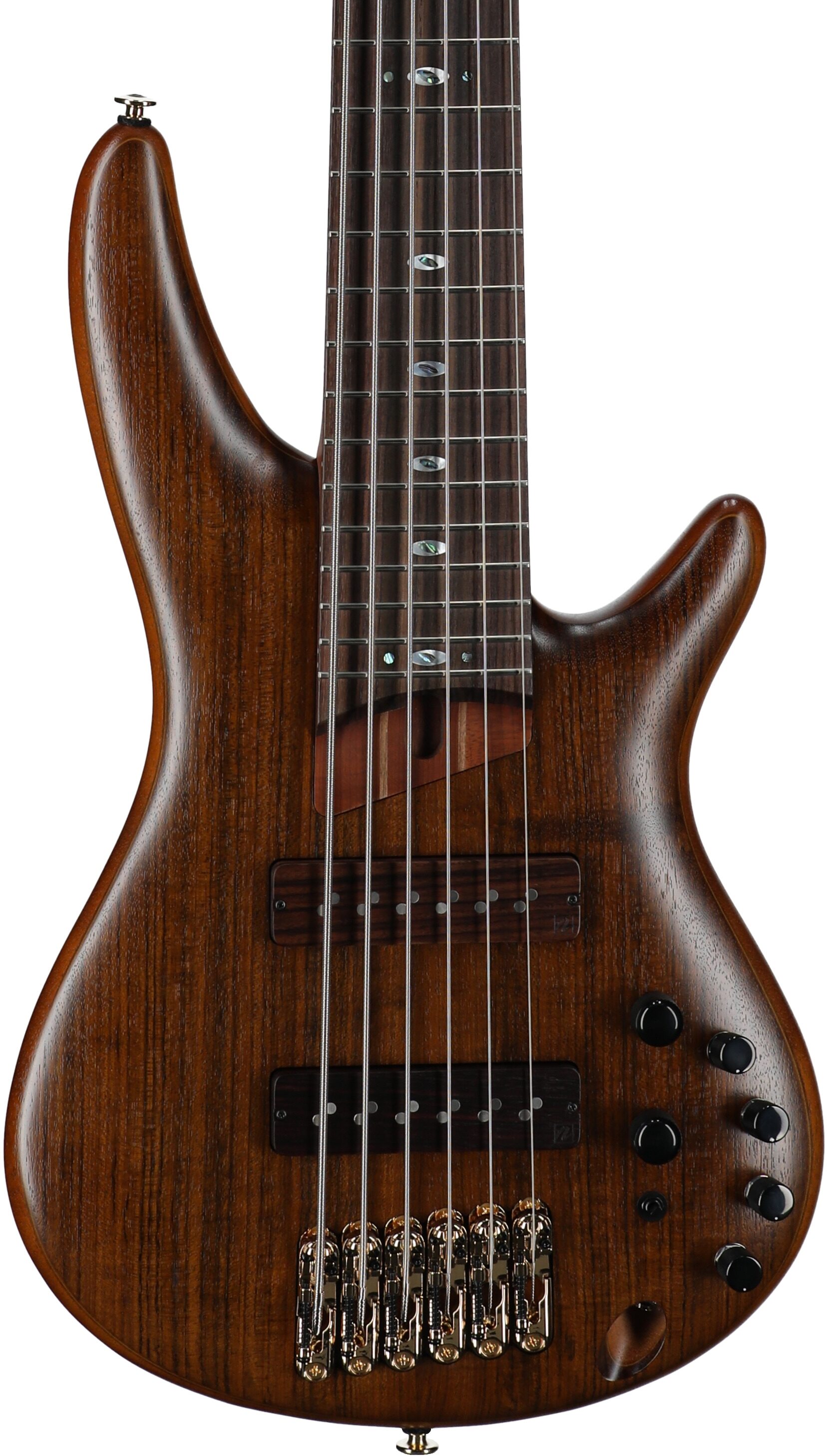 Ibanez SR5506 Prestige Electric Bass, 6-String (with Case), Mocha Flat, Body Straight Front