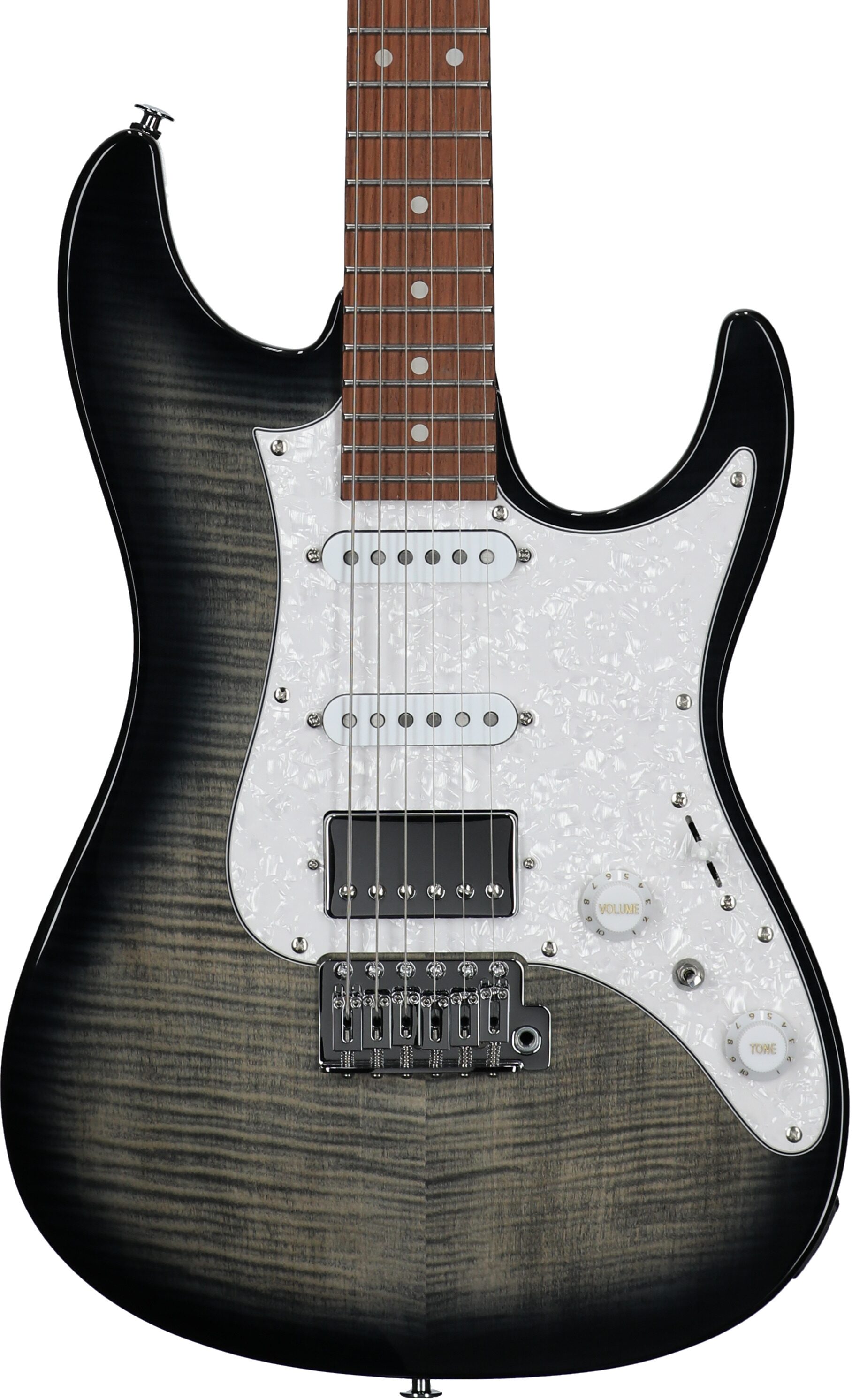 Ibanez AZ22S1F Electric Guitar, Transparent Black Sunburst, Body Straight Front