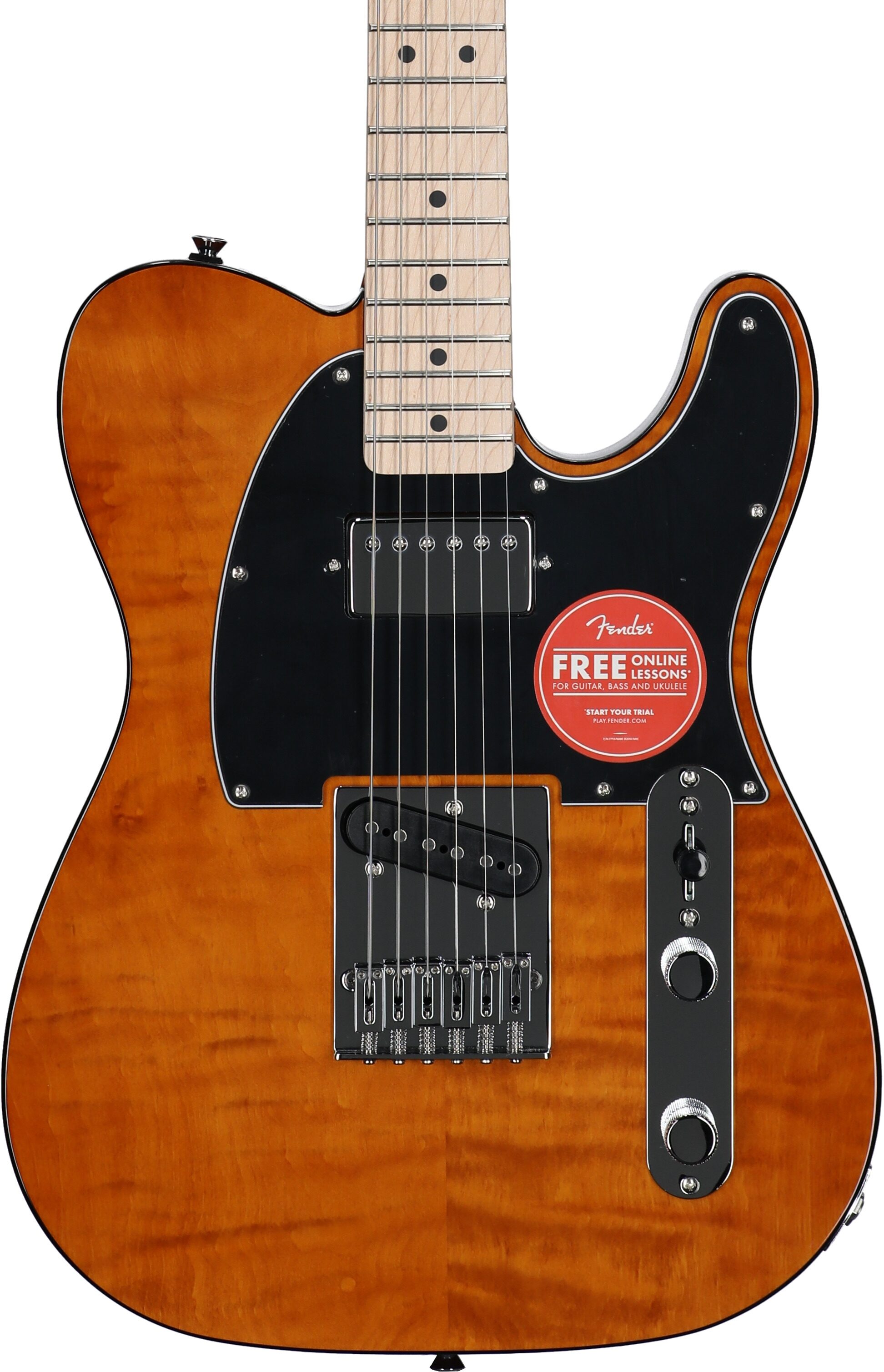 Squier Affinity Telecaster FMT SH Electric Guitar, with Maple Fingerboard, Mocha, Body Straight Front