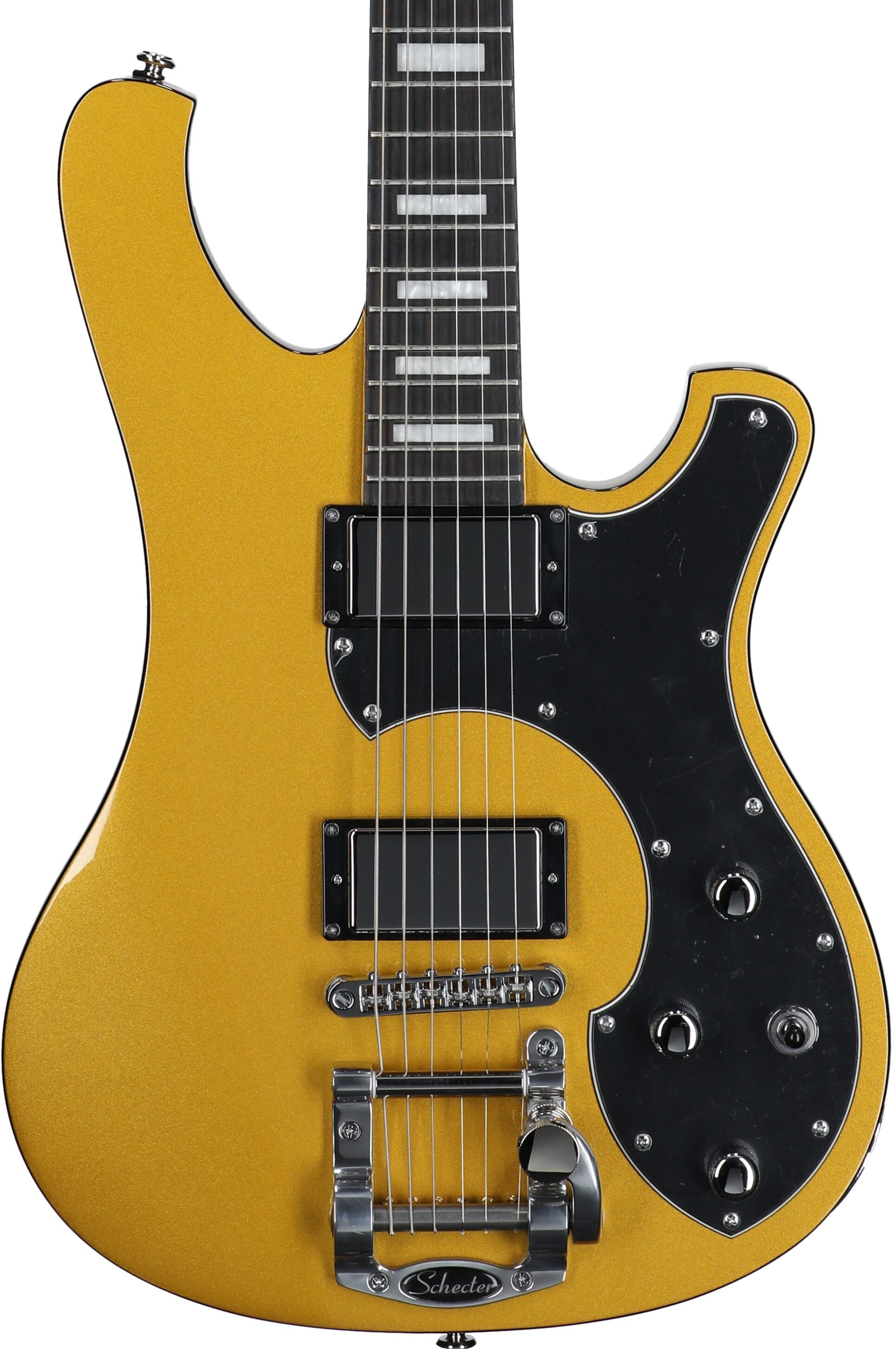 Schecter Stargazer 6 Vibrato Electric Guitar, Metallic Gold, Body Straight Front