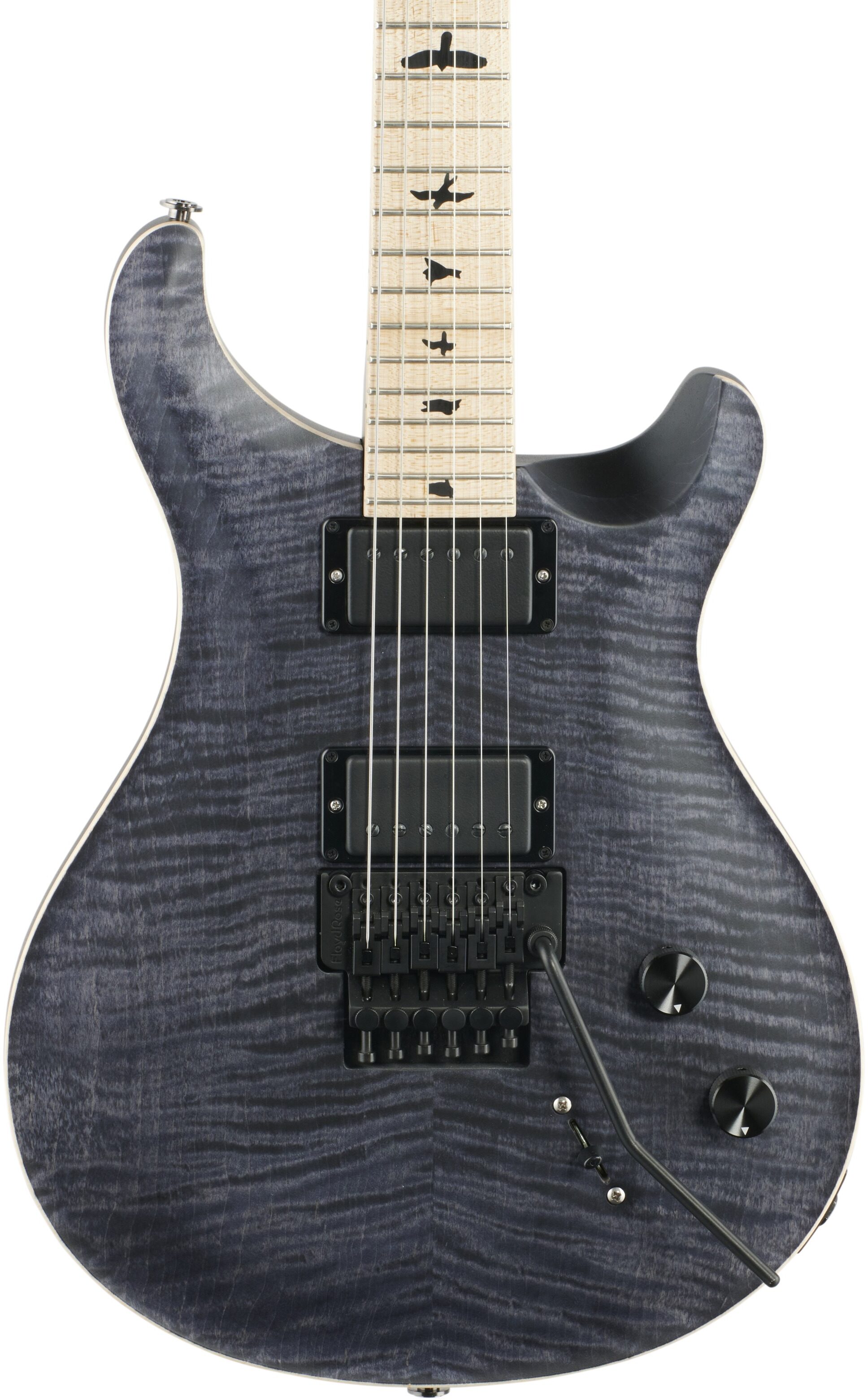 PRS Paul Reed Smith Dustie Waring CE24 Electric Guitar, with Floyd Rose (with Gig Bag), Gray Black, Body Straight Front