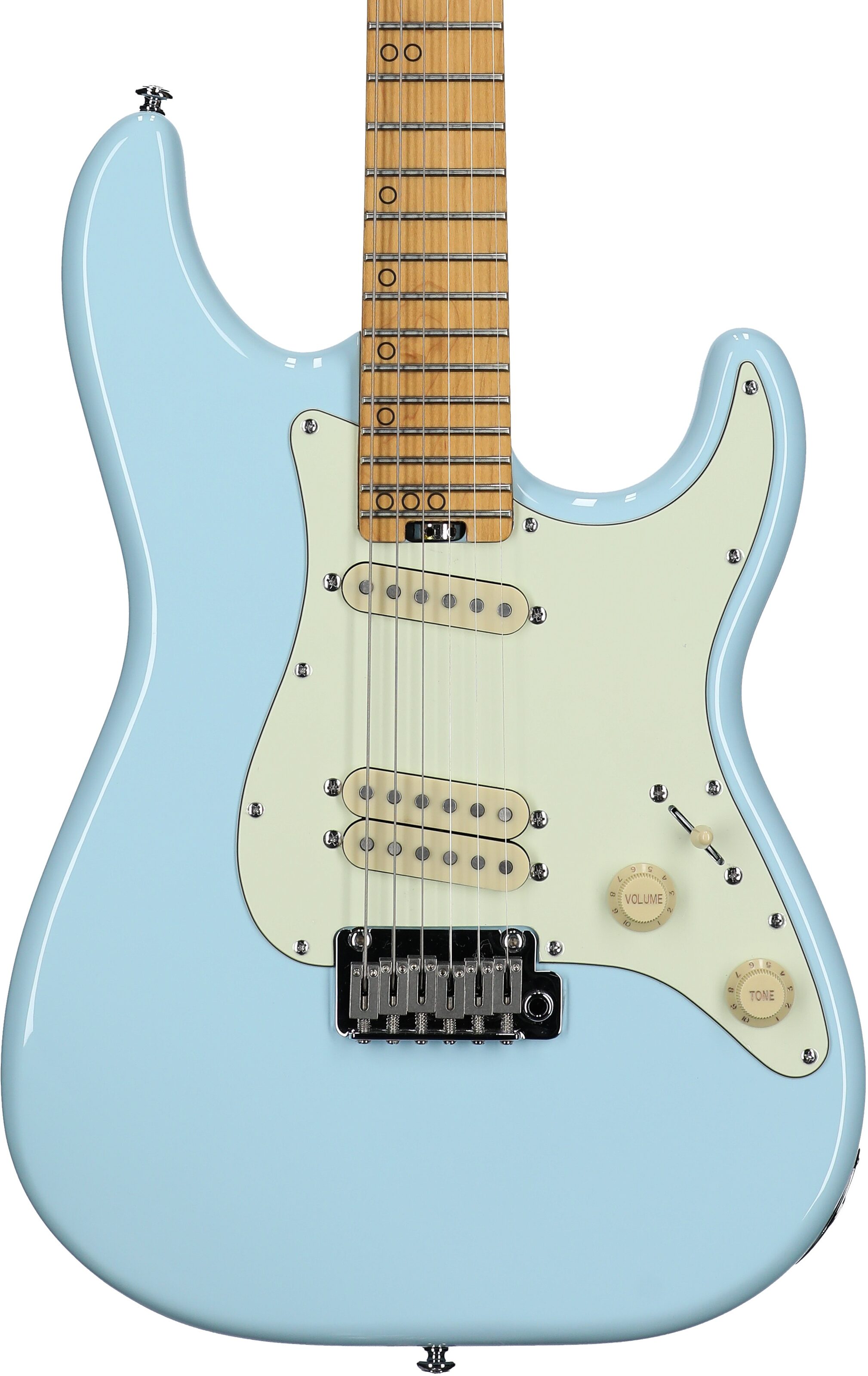 Schecter MV-6 Electric Guitar, with Maple Fingerboard, Super Sonic Blue, Body Straight Front