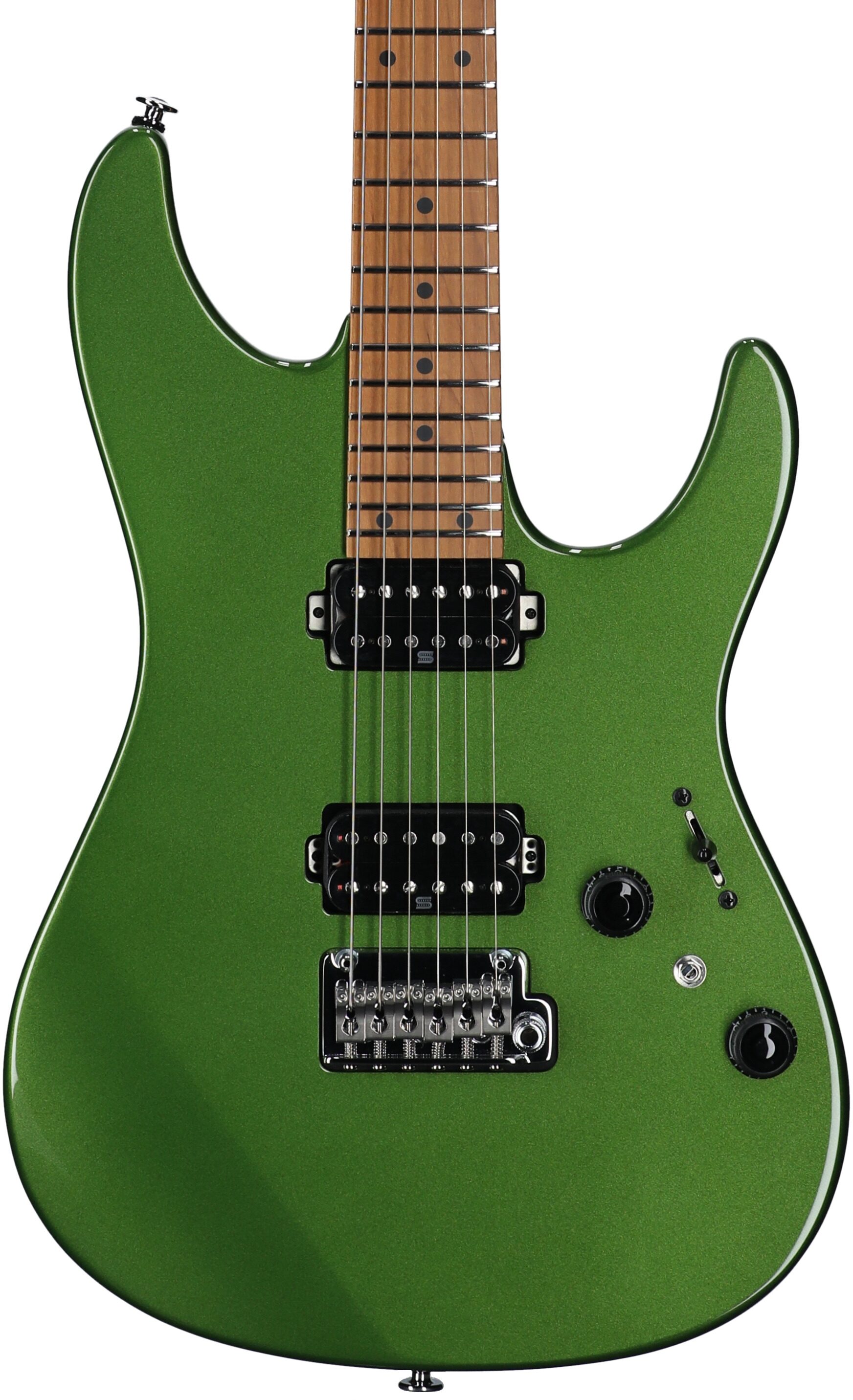 Ibanez Prestige AZ2402 Electric Guitar (with Case), Apple Green Metallic, Body Straight Front
