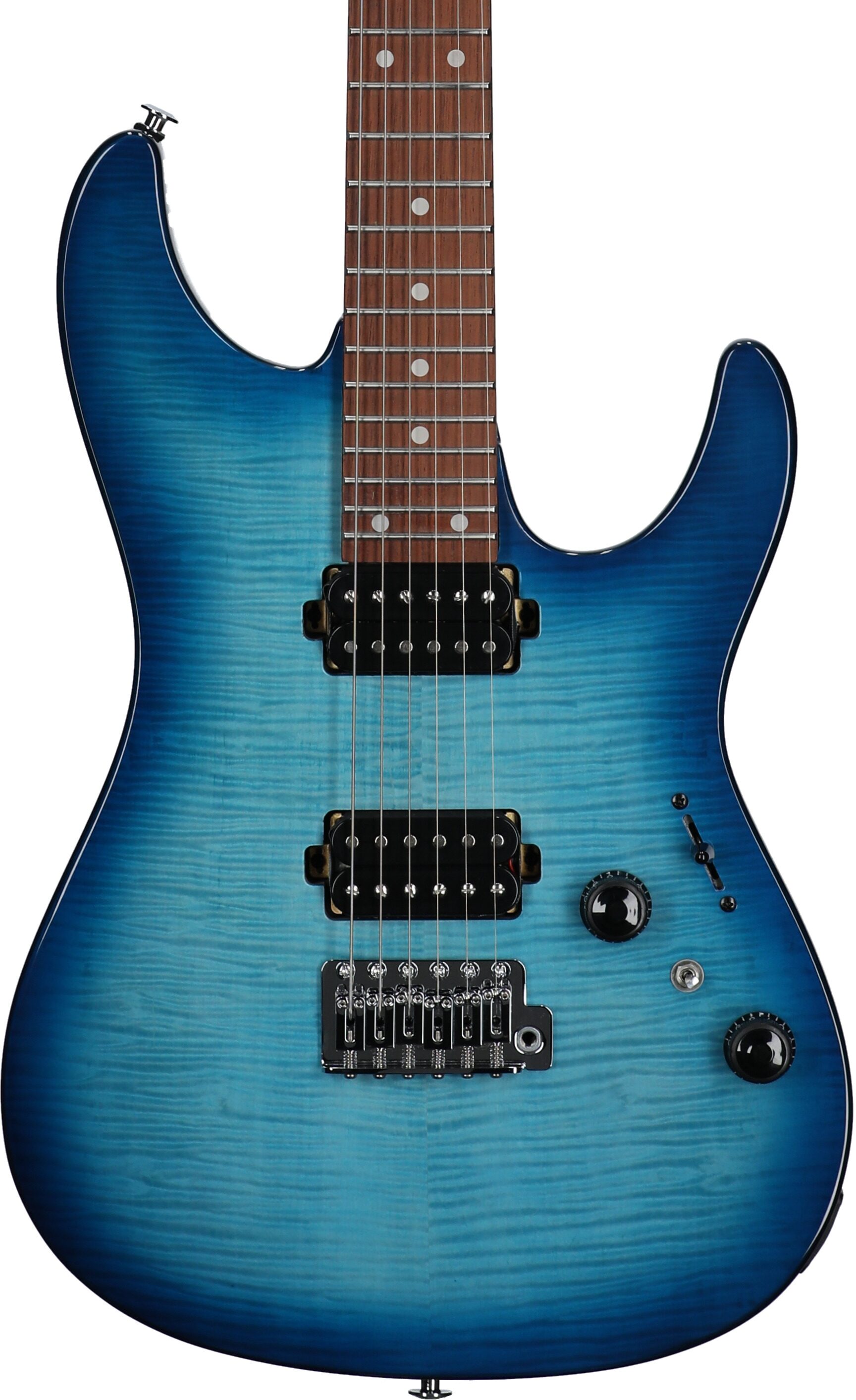 Ibanez AZ24S1F Electric Guitar, Transparent Turquoise Sunburst, Open Box (Very Good), Body Straight Front