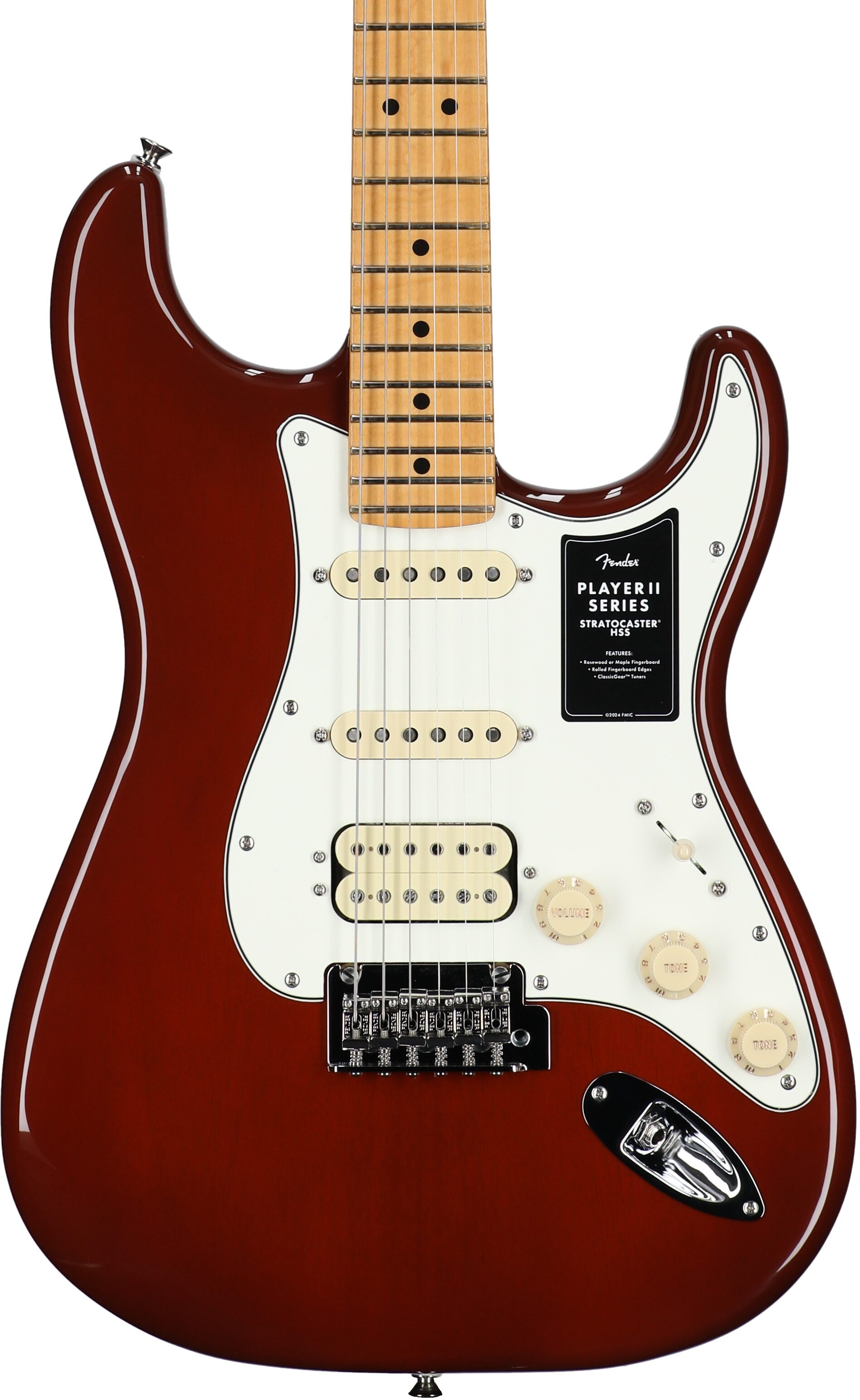 Fender Player II Stratocaster HSS Chambered Mahogany Electric Guitar, Mocha Burst, Body Straight Front