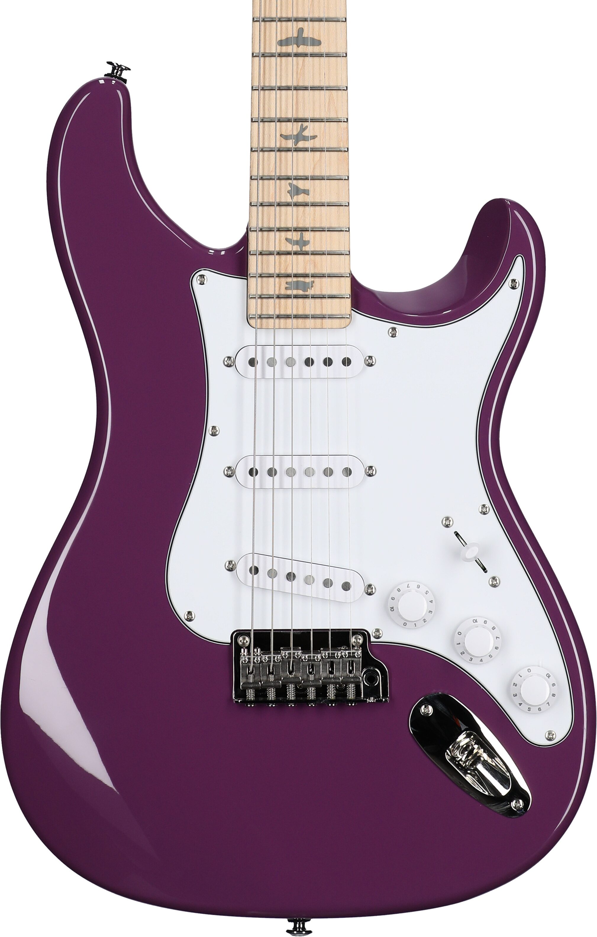 PRS Paul Reed Smith SE Silver Sky Electric Guitar, Maple Fingerboard (with Gig Bag), Summit Purple, Body Straight Front