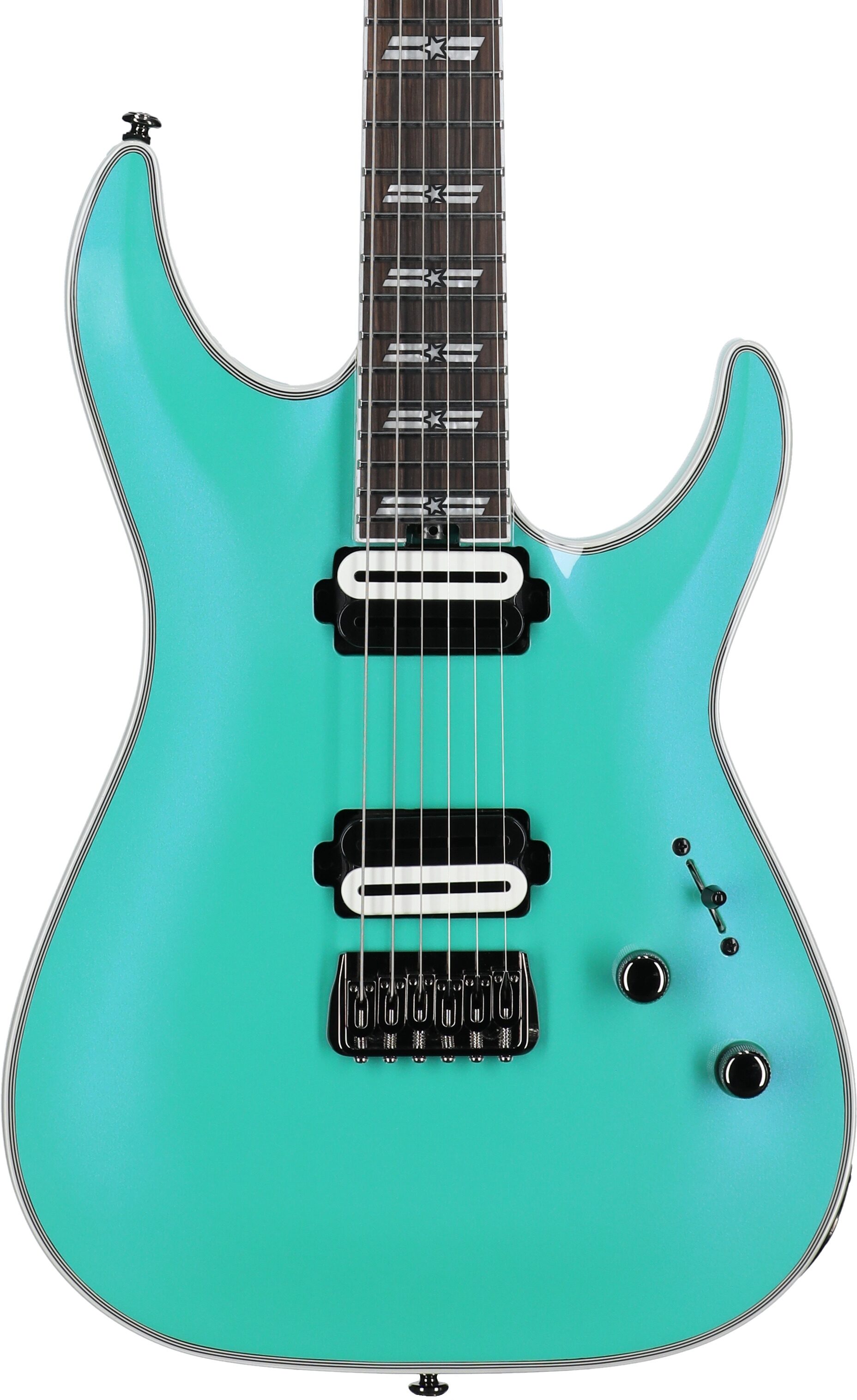 Schecter C1 SLS Custom Electric Guitar, Hollywood Glacier Metallic, Body Straight Front