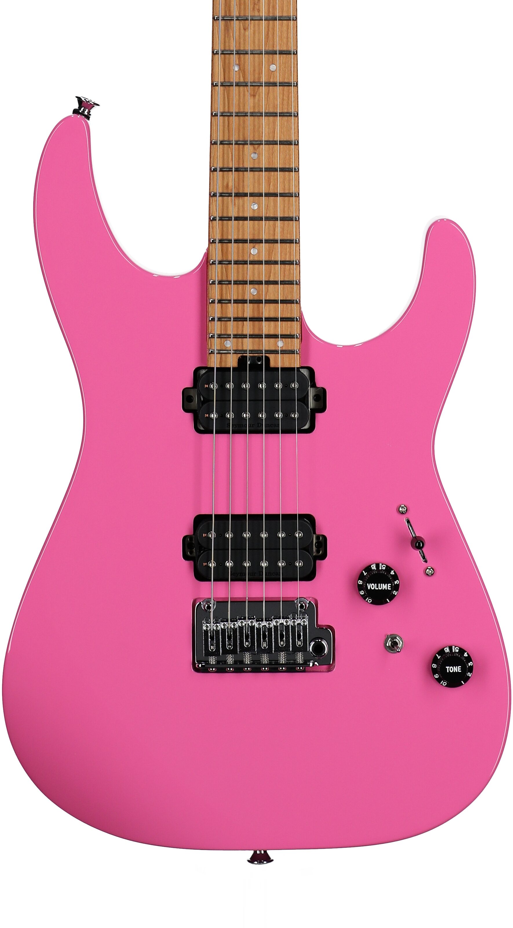 Charvel Pro-Mod DK24 HH 2PT CM Electric Guitar, with Maple Fingerboard, Bubblegum Pink, Body Straight Front