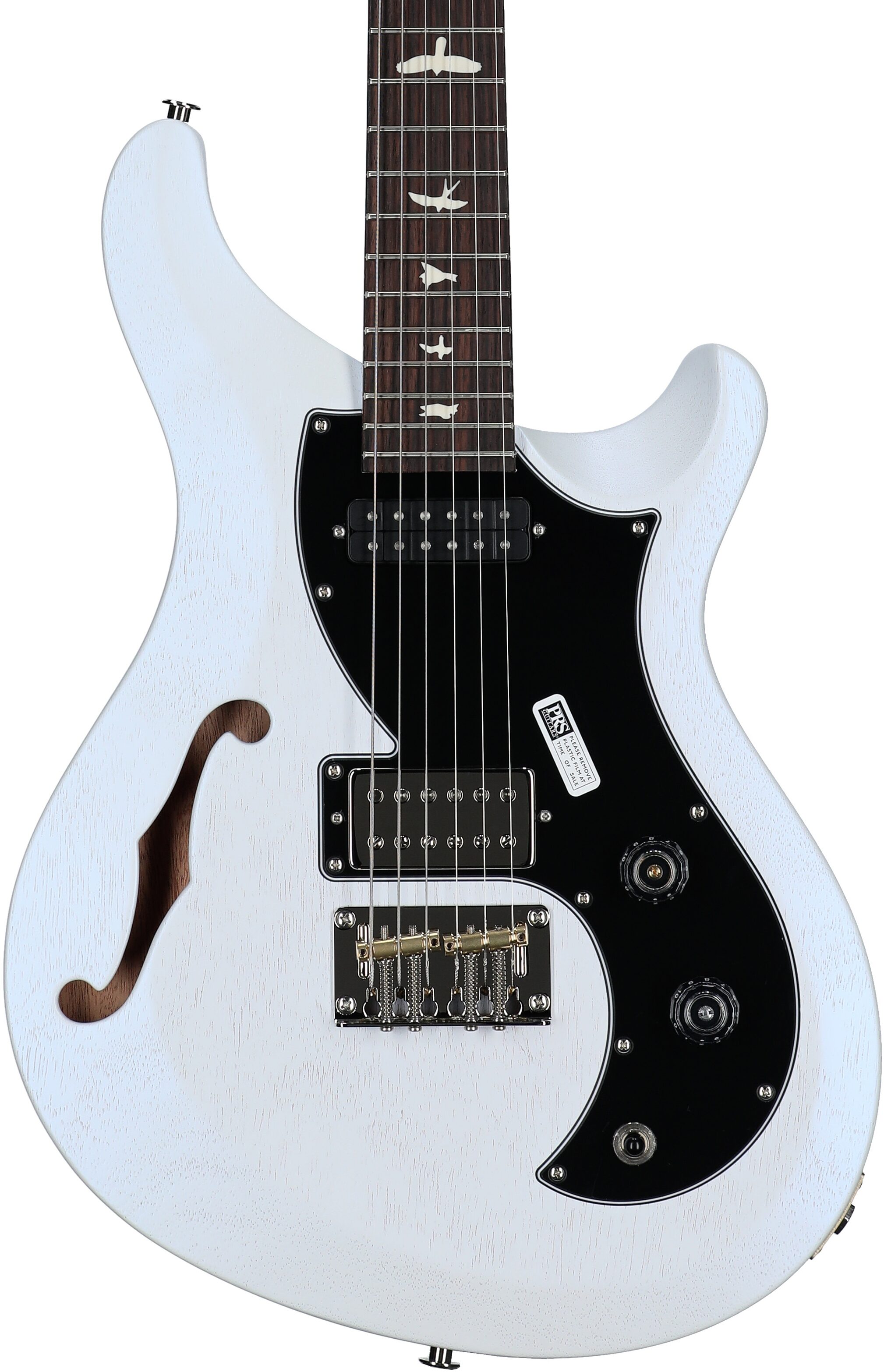 PRS Paul Reed Smith S2 Vela Semi-Hollowbody Electric Guitrar, Satin Pearl White, Body Straight Front