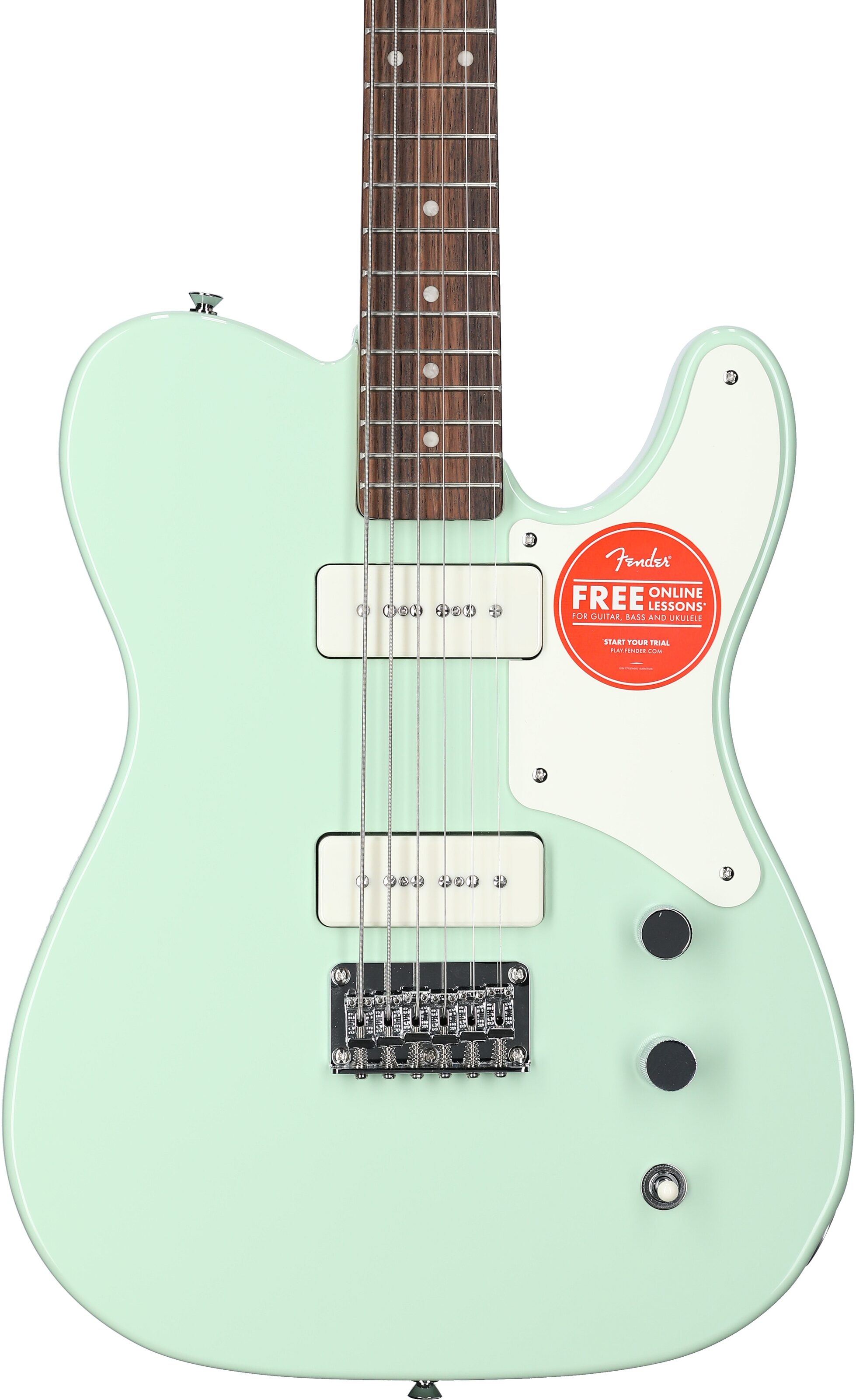 Squier Paranormal Baritone Cabronita Telecaster Electric Guitar, Laurel Fingerboard, Sea Foam, Body Straight Front