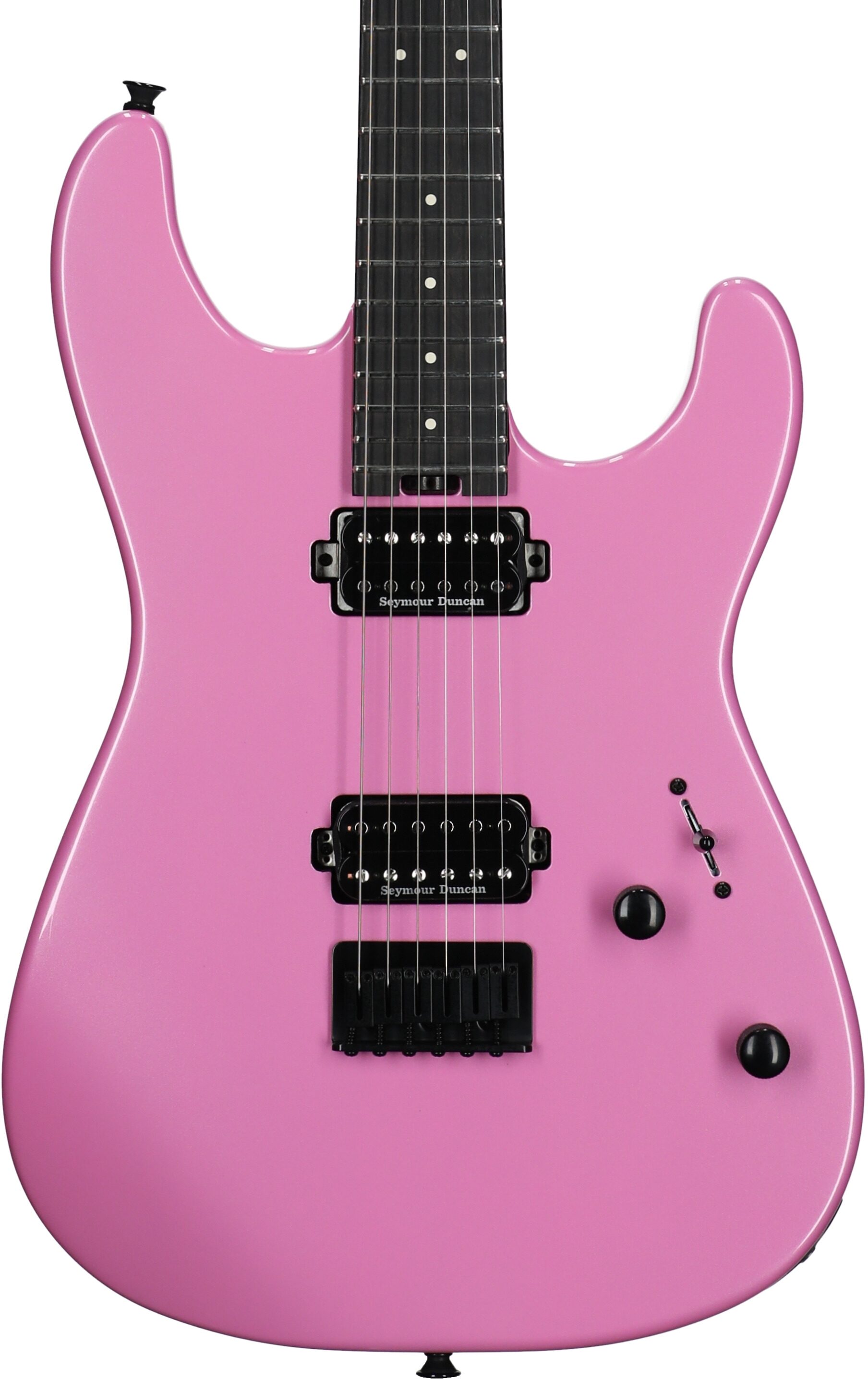 Charvel Pro-Mod Plus SD1 HH HT Electric Guitar, with Ebony Fingerboard, Platinum Pink, Body Straight Front