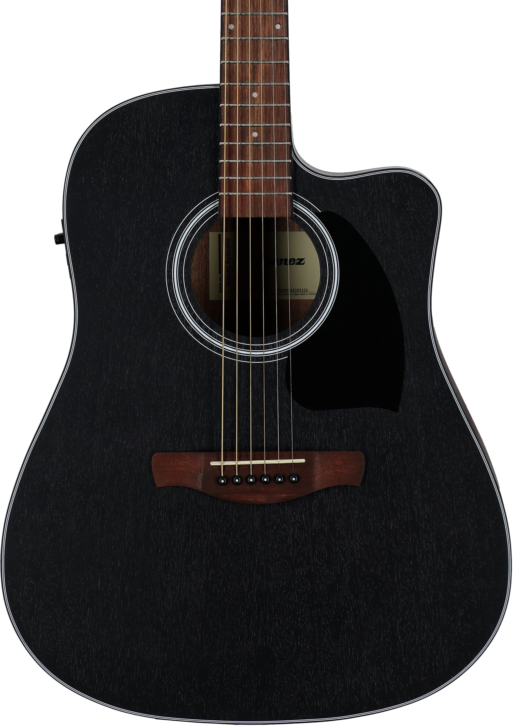 Ibanez PF54CE Acoustic-Electric Guitar, Weathered Black Open Pore, Body Straight Front