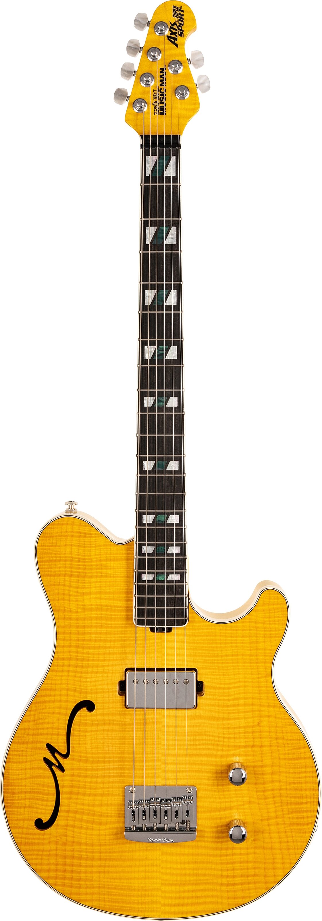 Ernie Ball Music Man Axis Semi-Hollow BFR Electric Guitar (with Case), Action Position Back