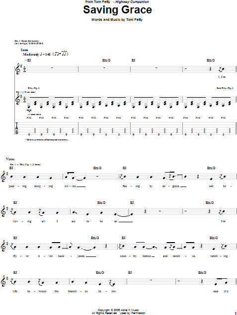 Saving Grace - Guitar TAB, New, Main