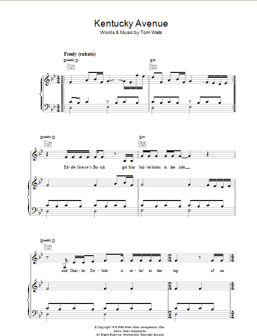 Kentucky Avenue - Piano/Vocal/Guitar, New, Main