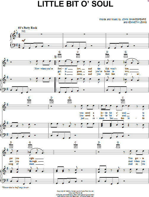 Little Bit O' Soul - Piano/Vocal/Guitar, New, Main