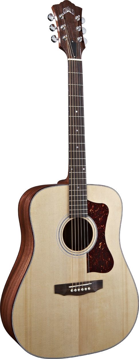 Guild DV4 Dreadnought Acoustic Guitar (with Case), Natural
