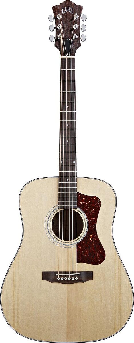 Guild DV4 Dreadnought Acoustic Guitar (with Case), Natural Front