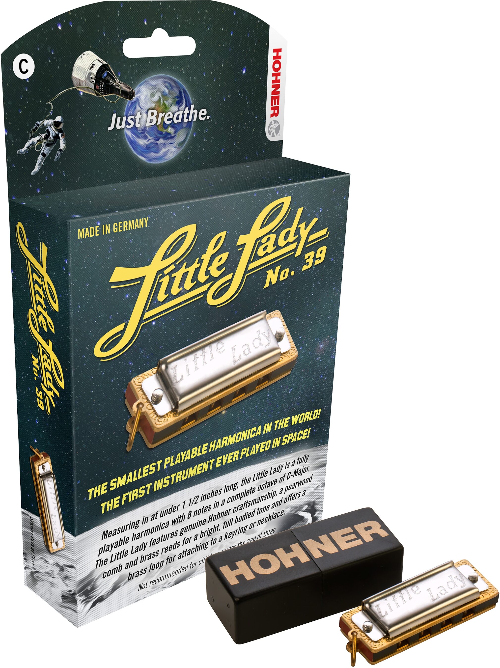 Hohner 39BX Little Lady Mini Harmonica, Action Position Back