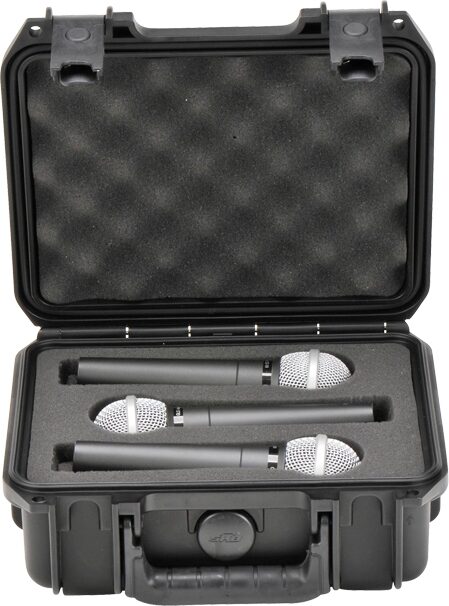 SKB 3i Waterproof Series Microphone Case, Fits 3 Microphones, 3I-0907-MC3, Straight