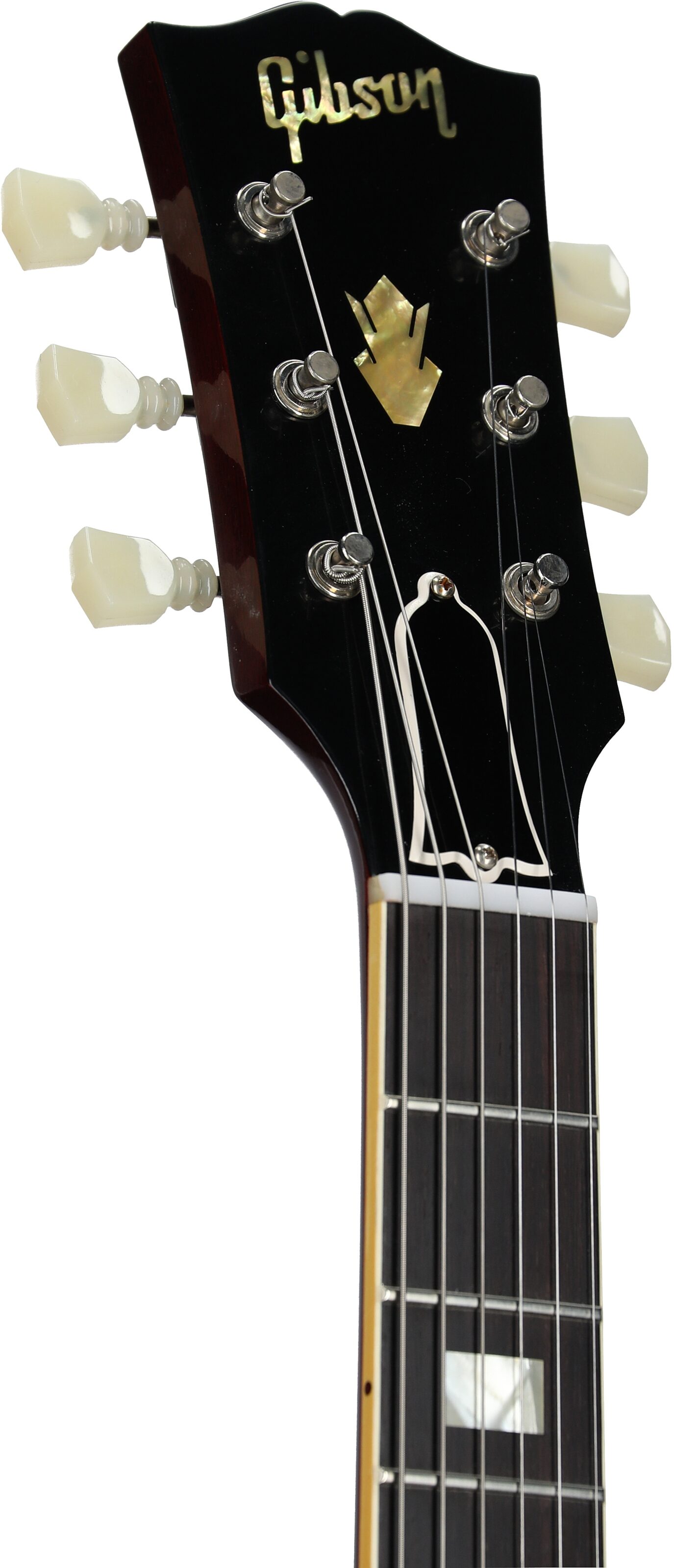 Gibson Custom '64 ES-335 Reissue VOS Electric Guitar (with Case), 60s Cherry, Serial Number 130516, Headstock Left Front