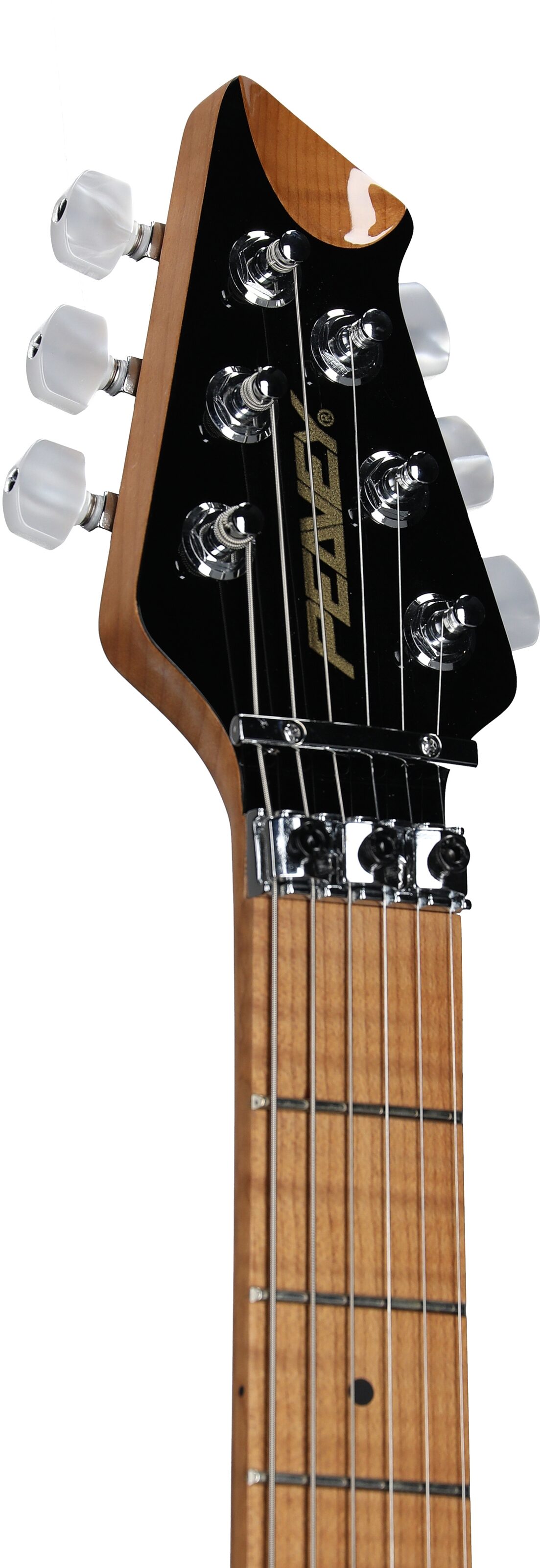 Peavey HP 2 Electric Guitar (with Case), Transparent Blue, Serial Number 0ARCDA00909, Headstock Left Front