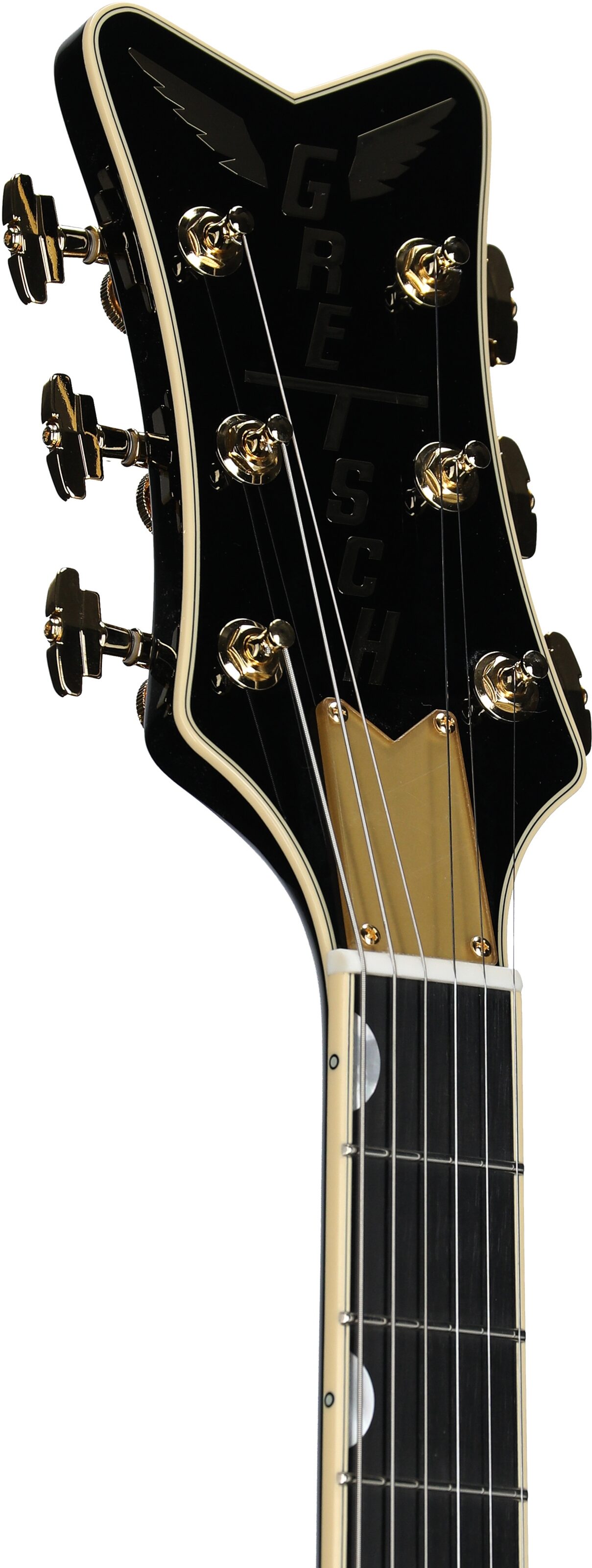 Gretsch G6134TG Limited Edition Paisley Penguin Electric Guitar (with Case), Black Paisley Penguin, Serial Number JT23051855, Headstock Left Front