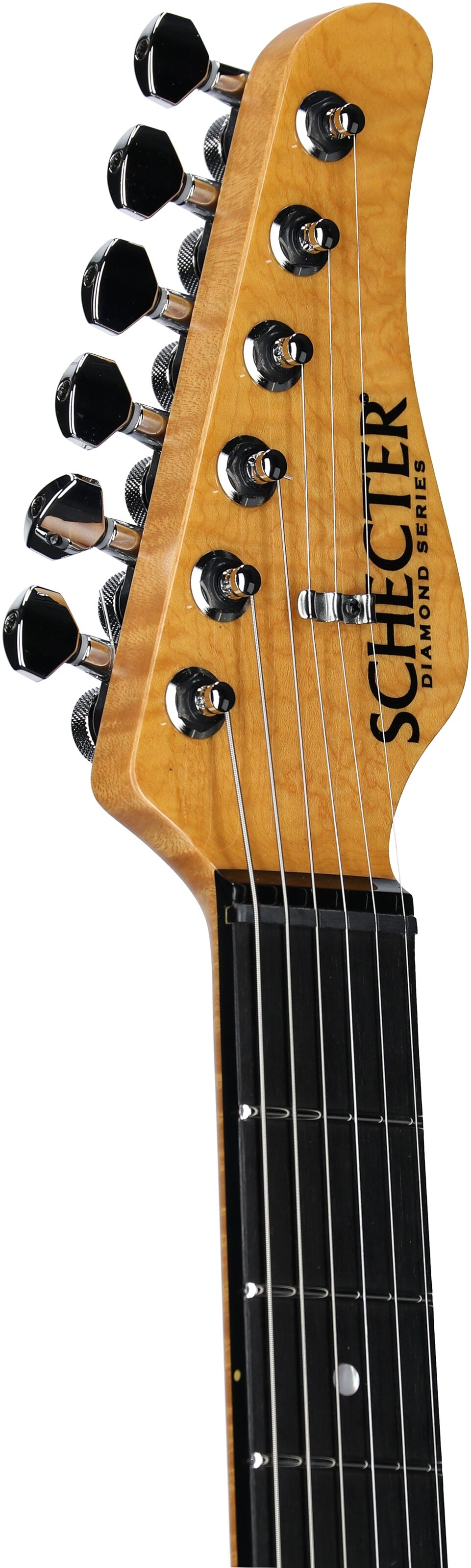 Schecter Japan PT Classic Electric Guitar (with Case), Caribbean Fade Burst, Serial Number J22-12016, Headstock Left Front