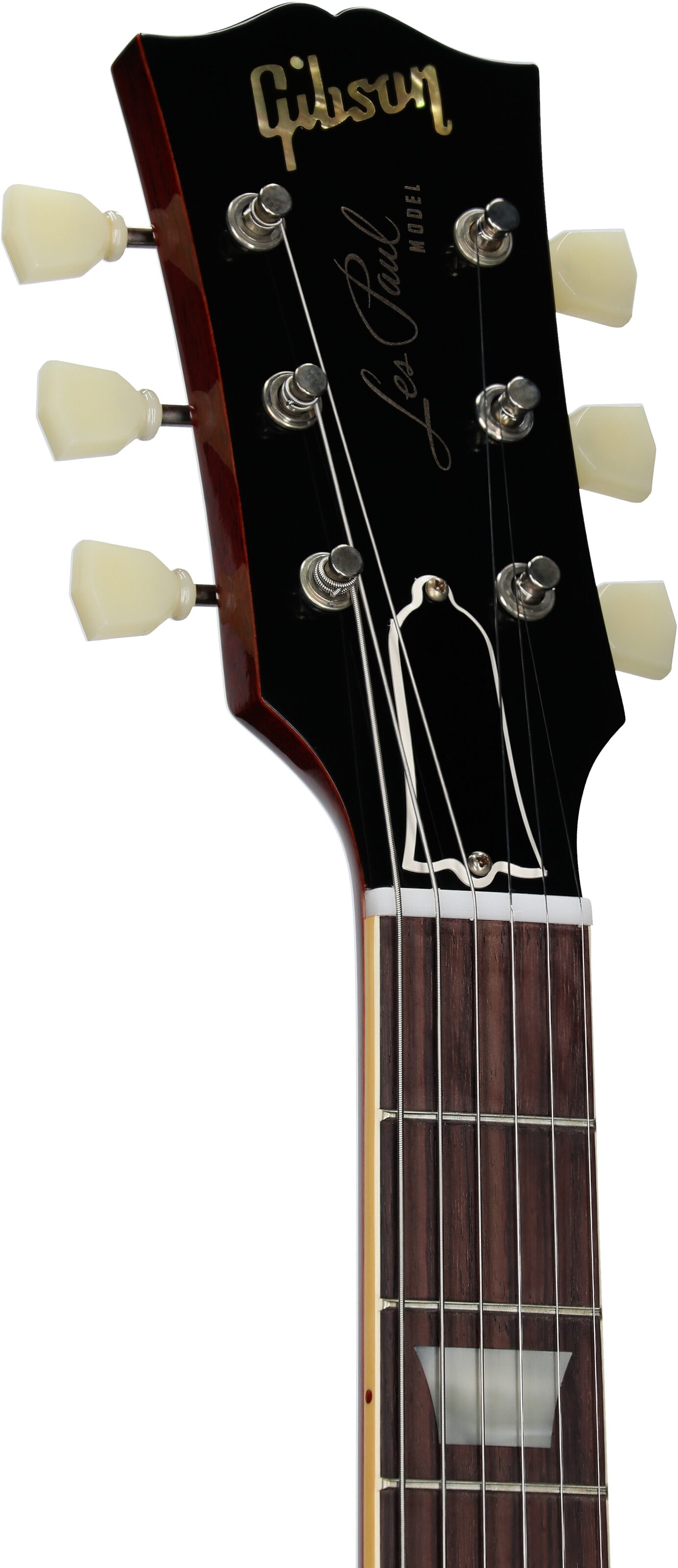 Gibson Custom 1958 Les Paul Standard Reissue Electric Guitar (with Case), Washed Cherry Sunburst, Serial Number 841182, Headstock Left Front