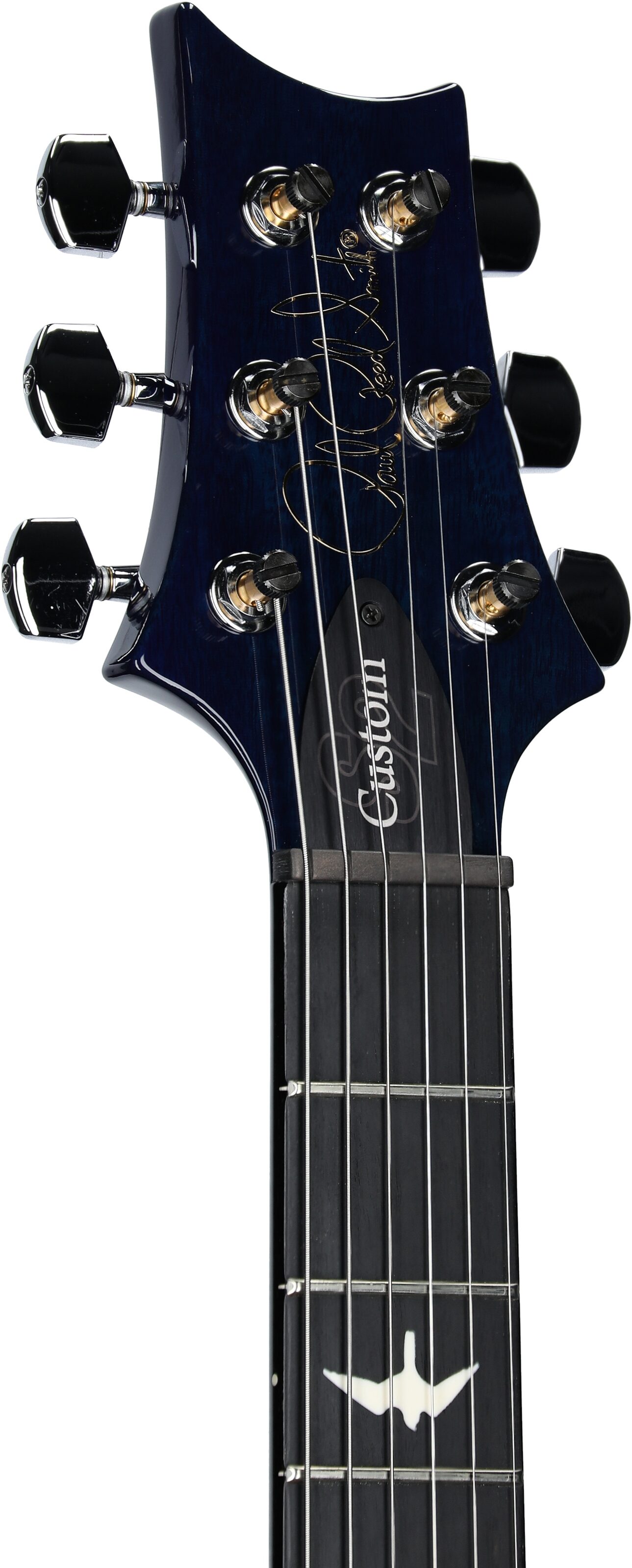 PRS Paul Reed Smith S2 Custom 24 Quilt Electric Guitar (with Gig Bag), Makena Blue, Serial Number S2073111, Headstock Left Front