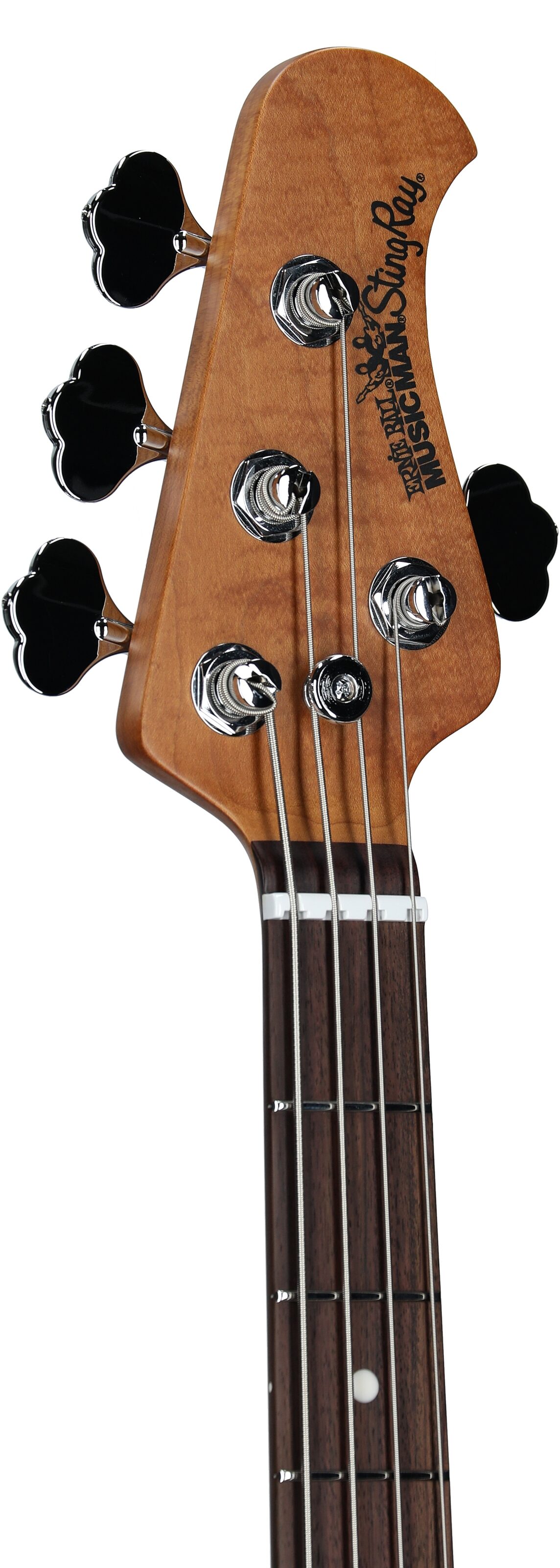 Ernie Ball Music Man StingRay Special HH Electric Bass (with Case), Purple Sunset, Serial Number K05884, Headstock Left Front