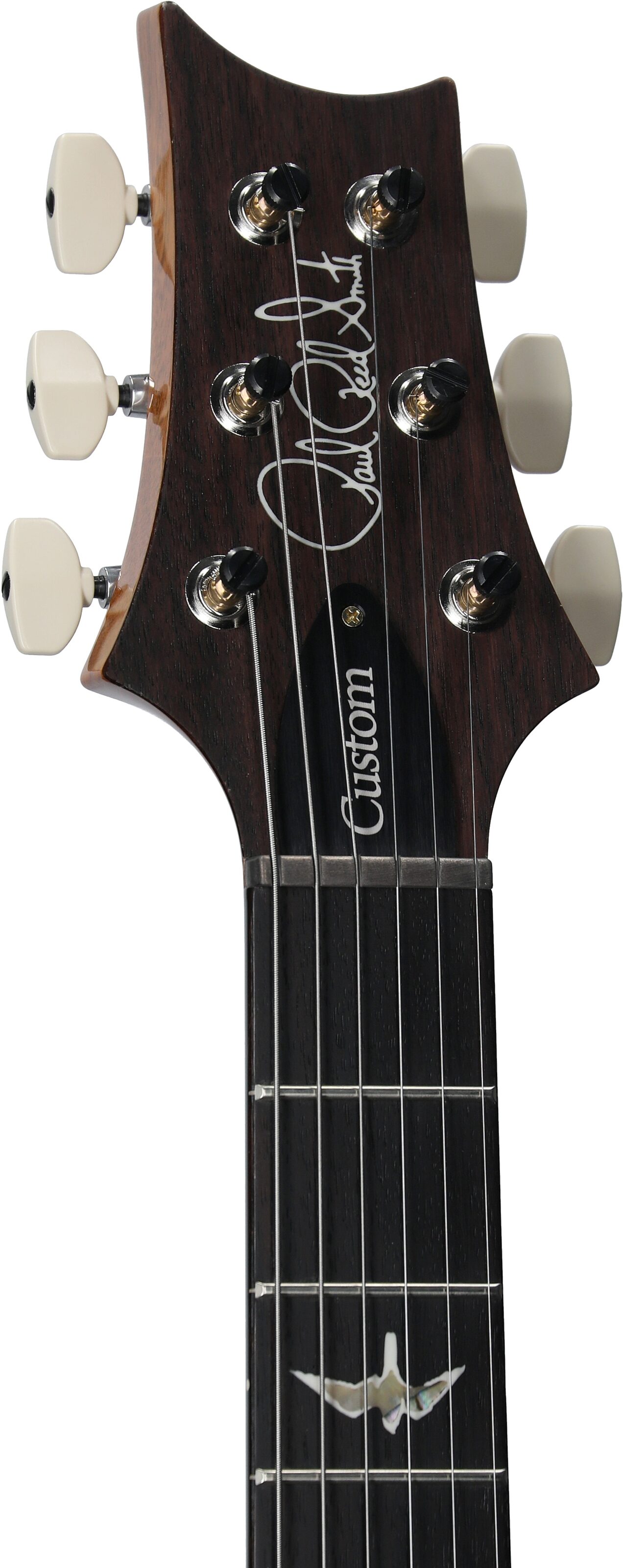 PRS Paul Reed Smith Custom 24-08 10-Top Pattern Thin Electric Guitar (with Case), Charcoal, Serial Number 0394608, Headstock Left Front